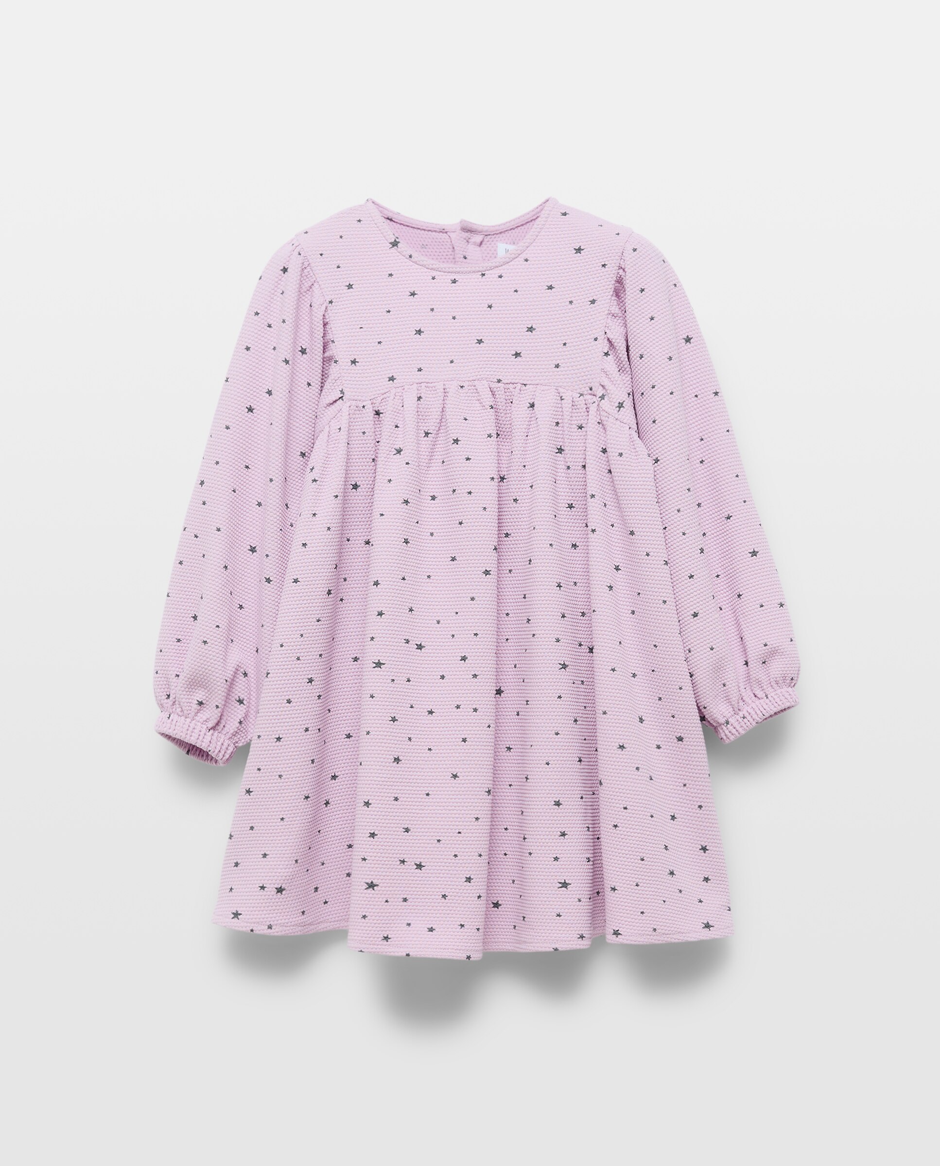 Vestido Gofrado com Manga Comprida e Estampado com Elásticos no Peito Kids El Corte Inglés Rosa-4