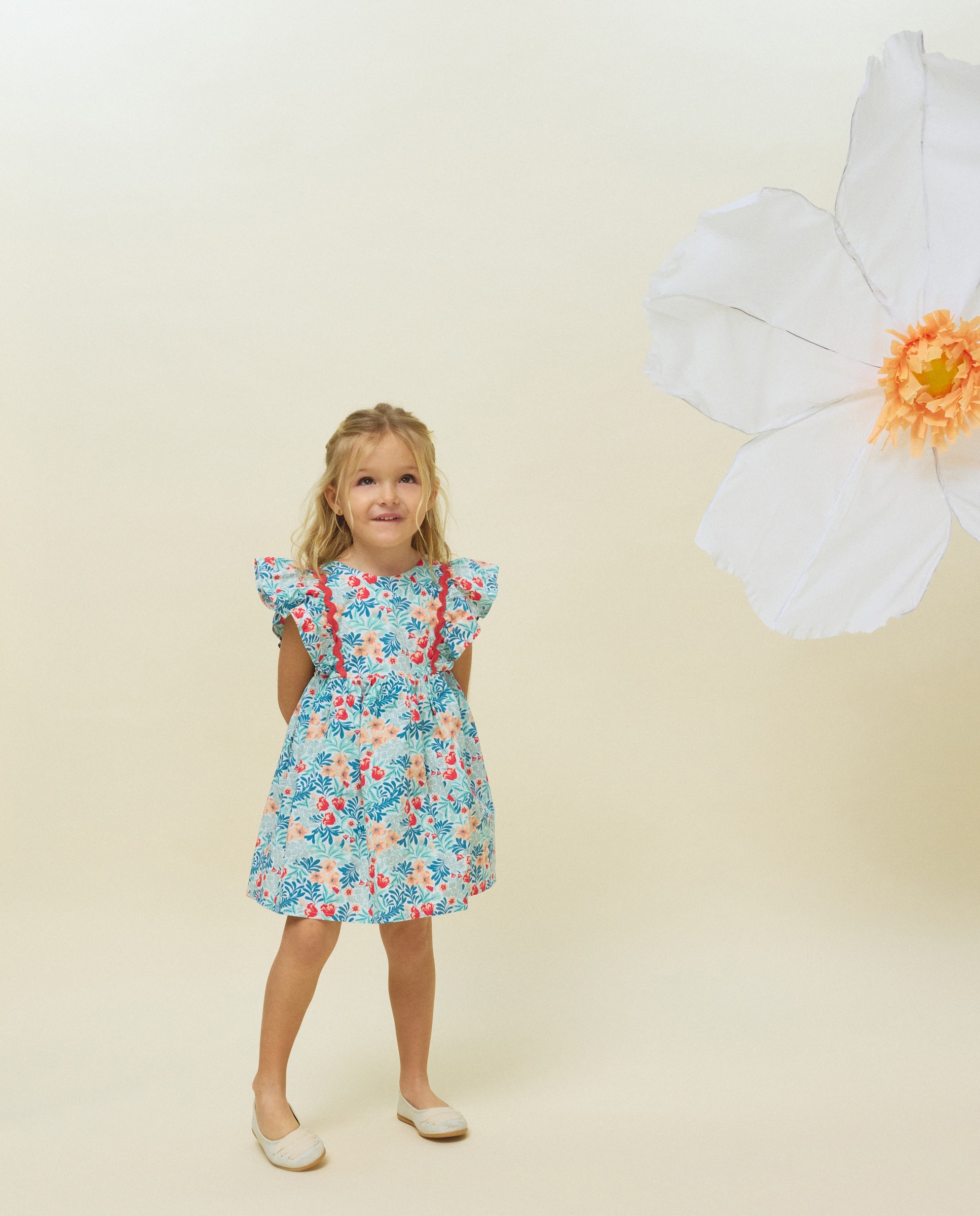 Vestido de Manga Curta Kids El Corte Inglés Multicolor-1