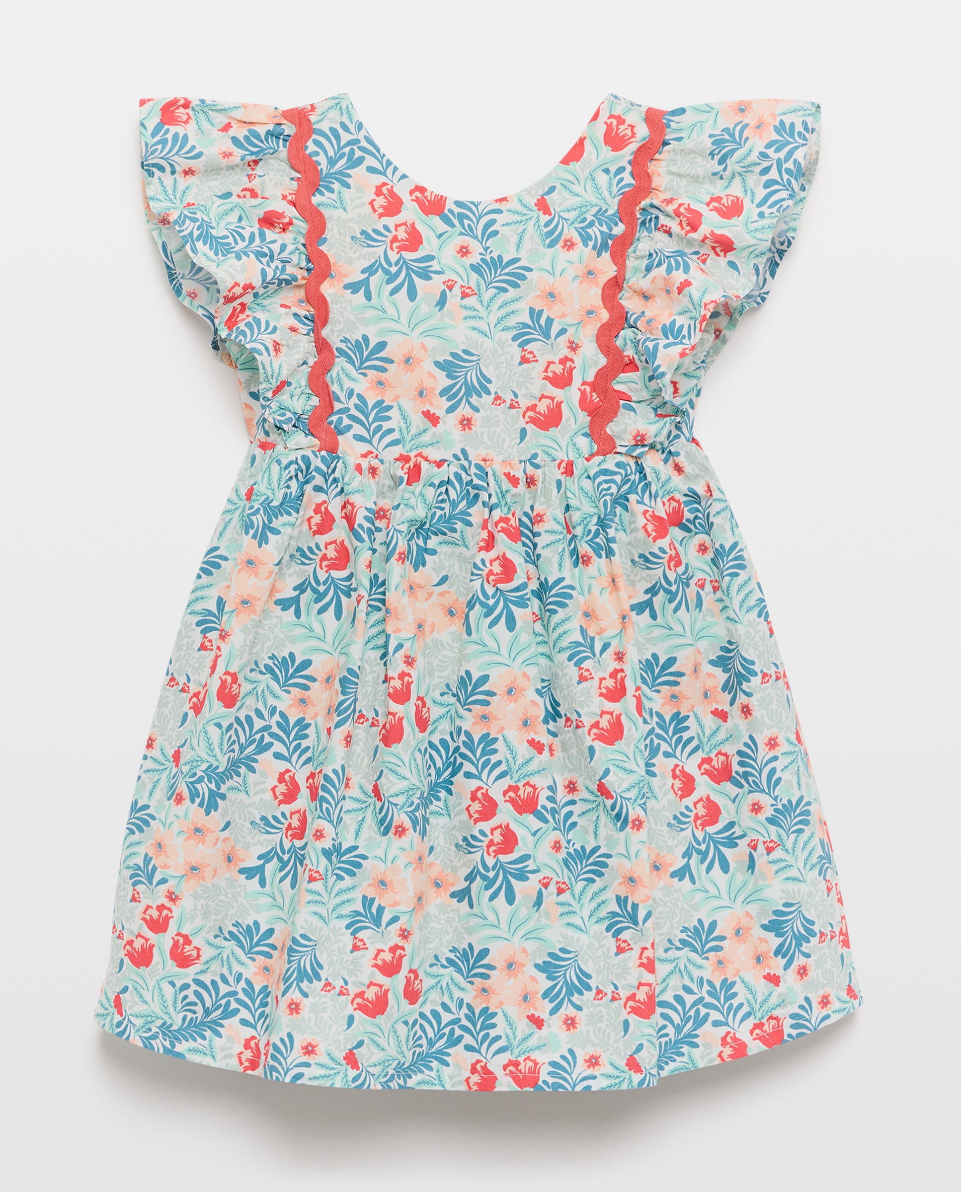 Vestido de Manga Curta Kids El Corte Inglés Multicolor-4