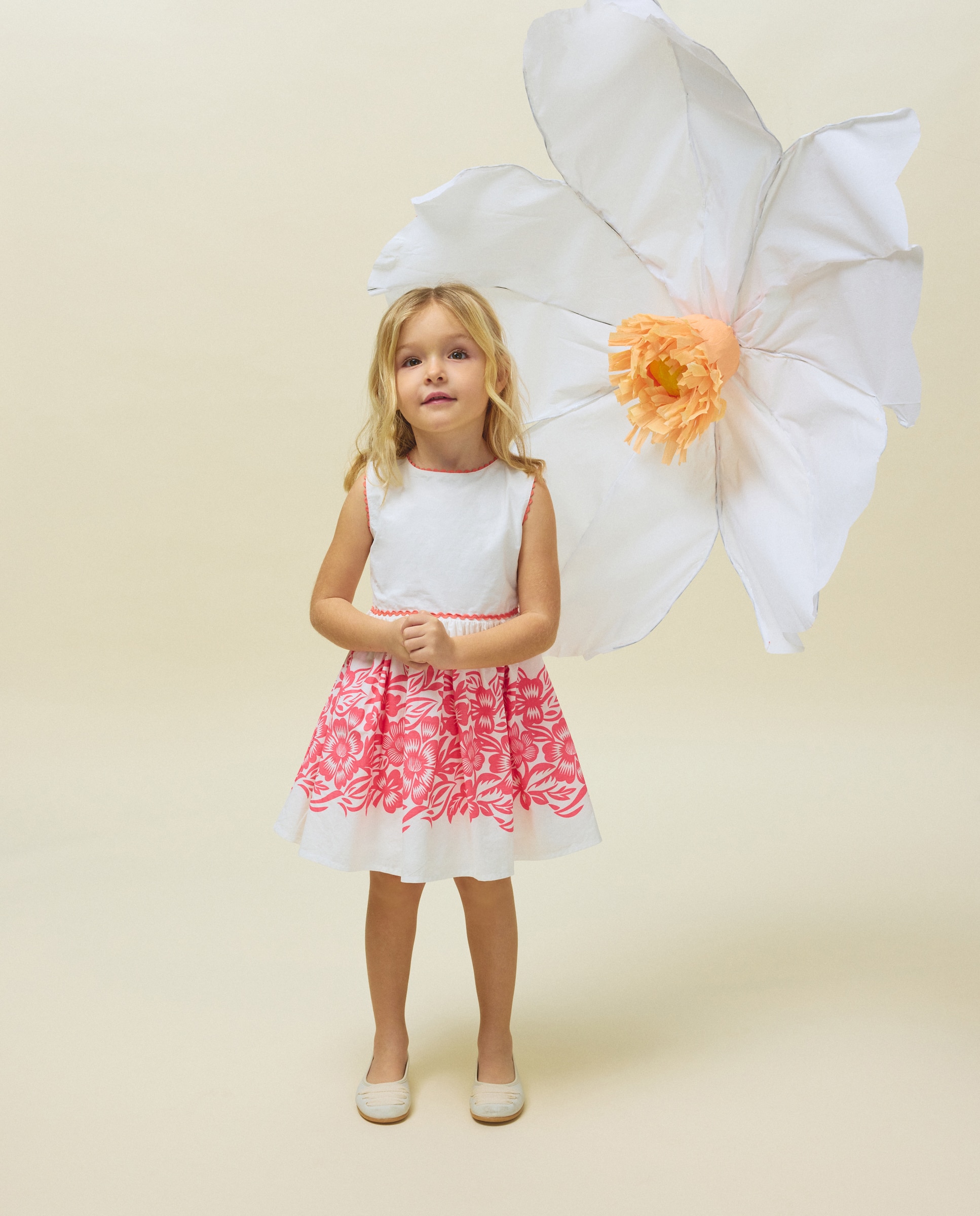 Vestido sem Mangas com Costas Abertas Kids El Corte Inglés Branco-1