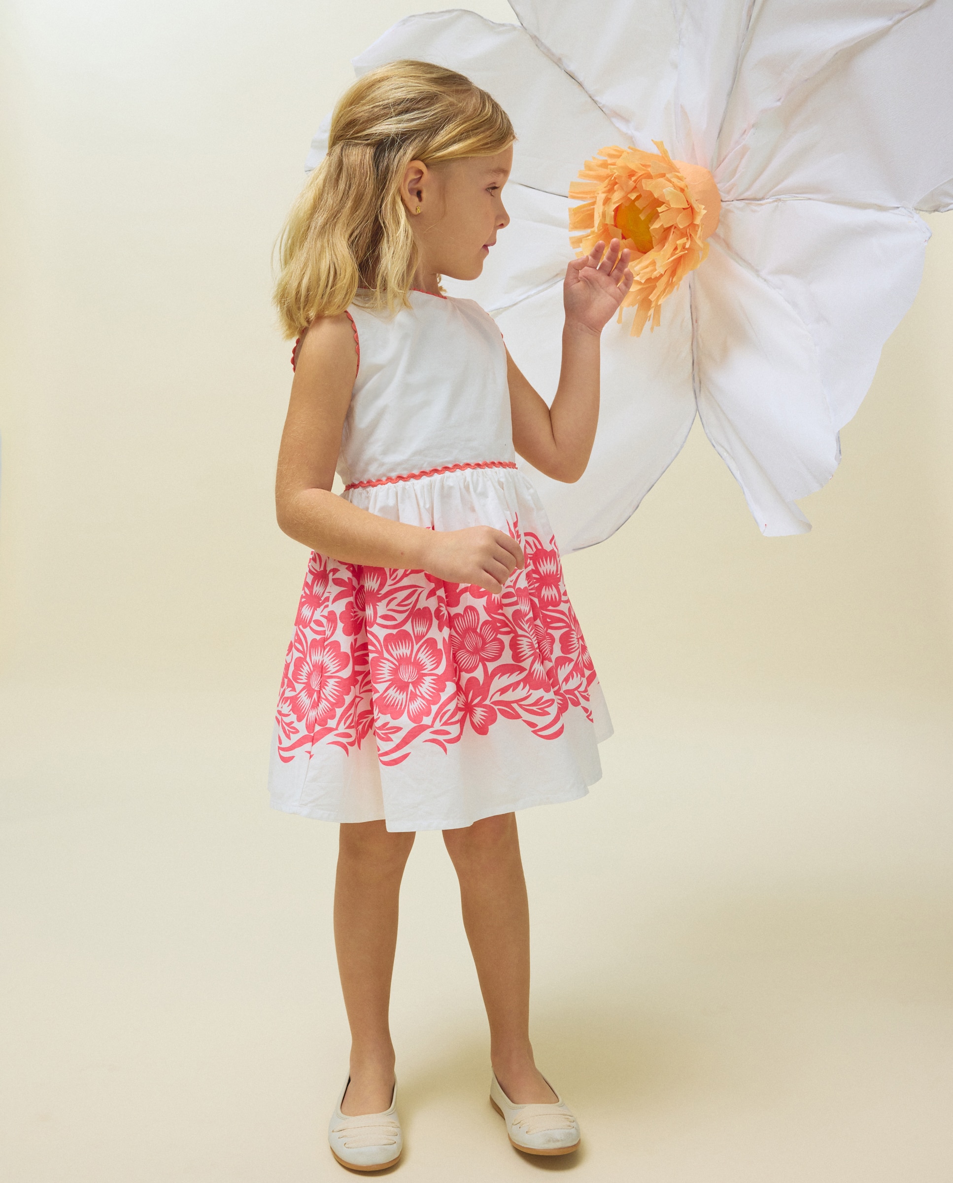 Vestido sem Mangas com Costas Abertas Kids El Corte Inglés Branco-2