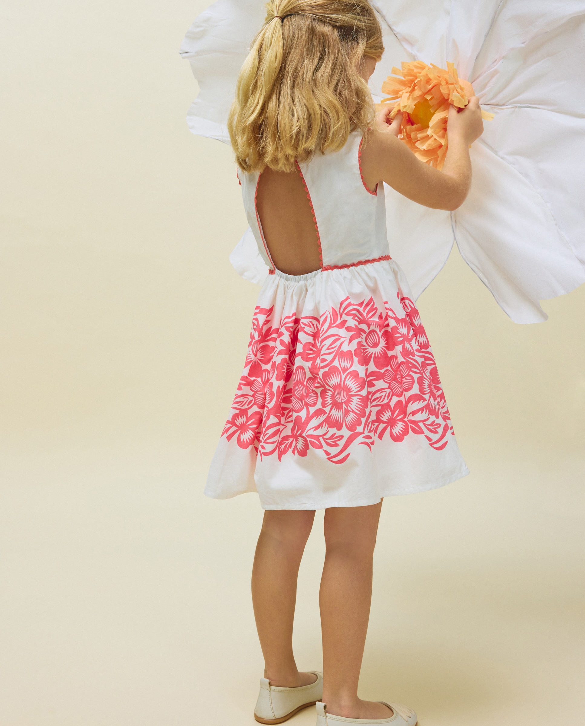 Vestido sem Mangas com Costas Abertas Kids El Corte Inglés Branco-3