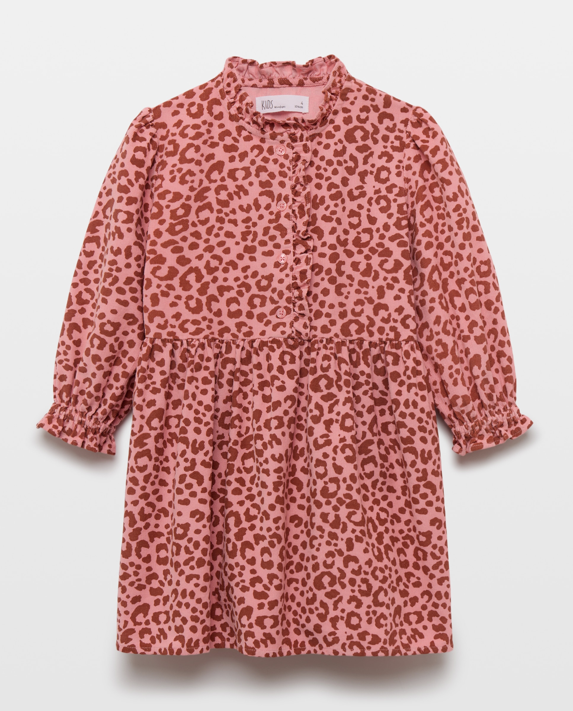 Vestido micropana all over print mancha animal de niña - Kids El Corte Inglés - Rojo Rojo-1