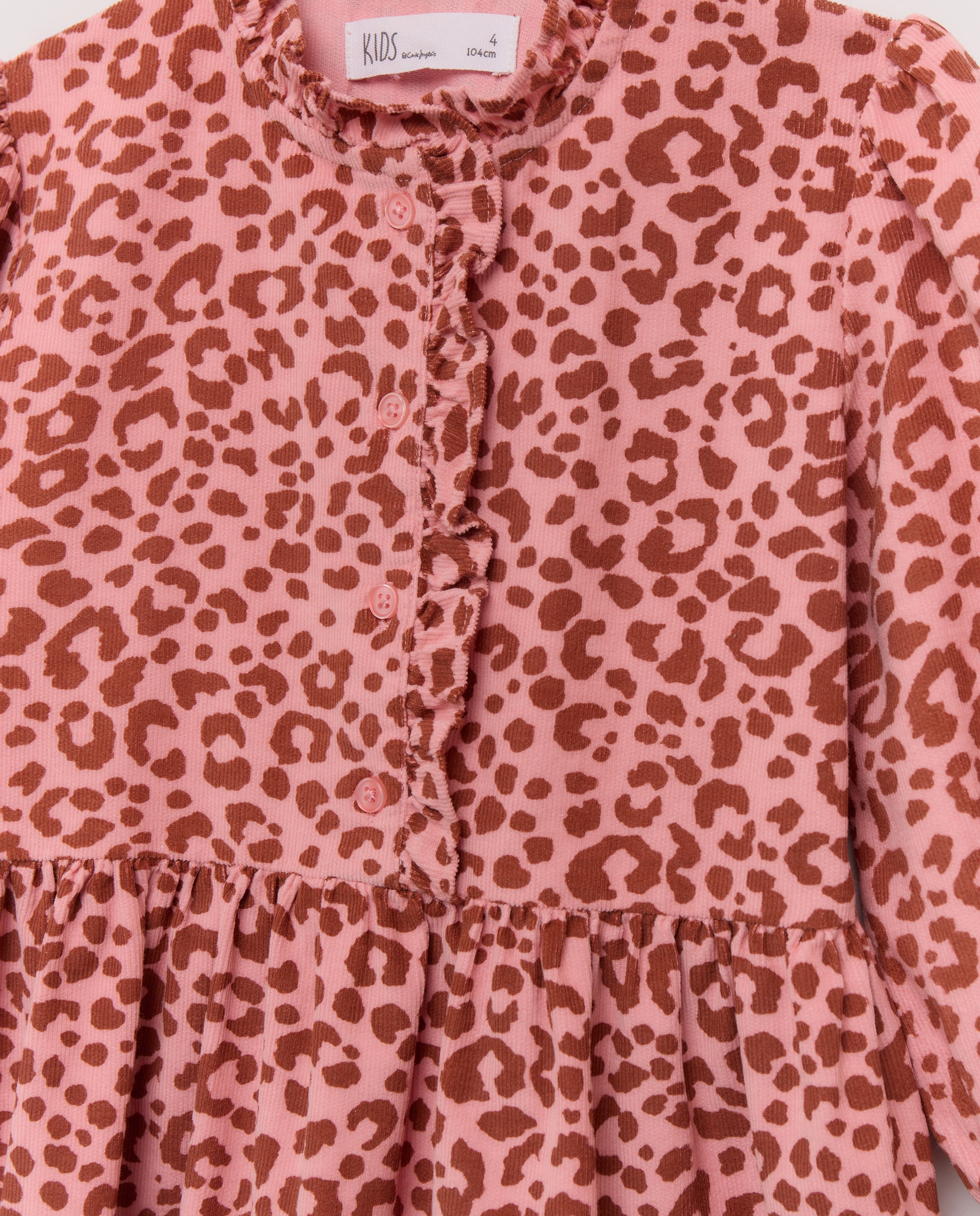 Vestido micropana all over print mancha animal de niña - Kids El Corte Inglés - Rojo Rojo-2