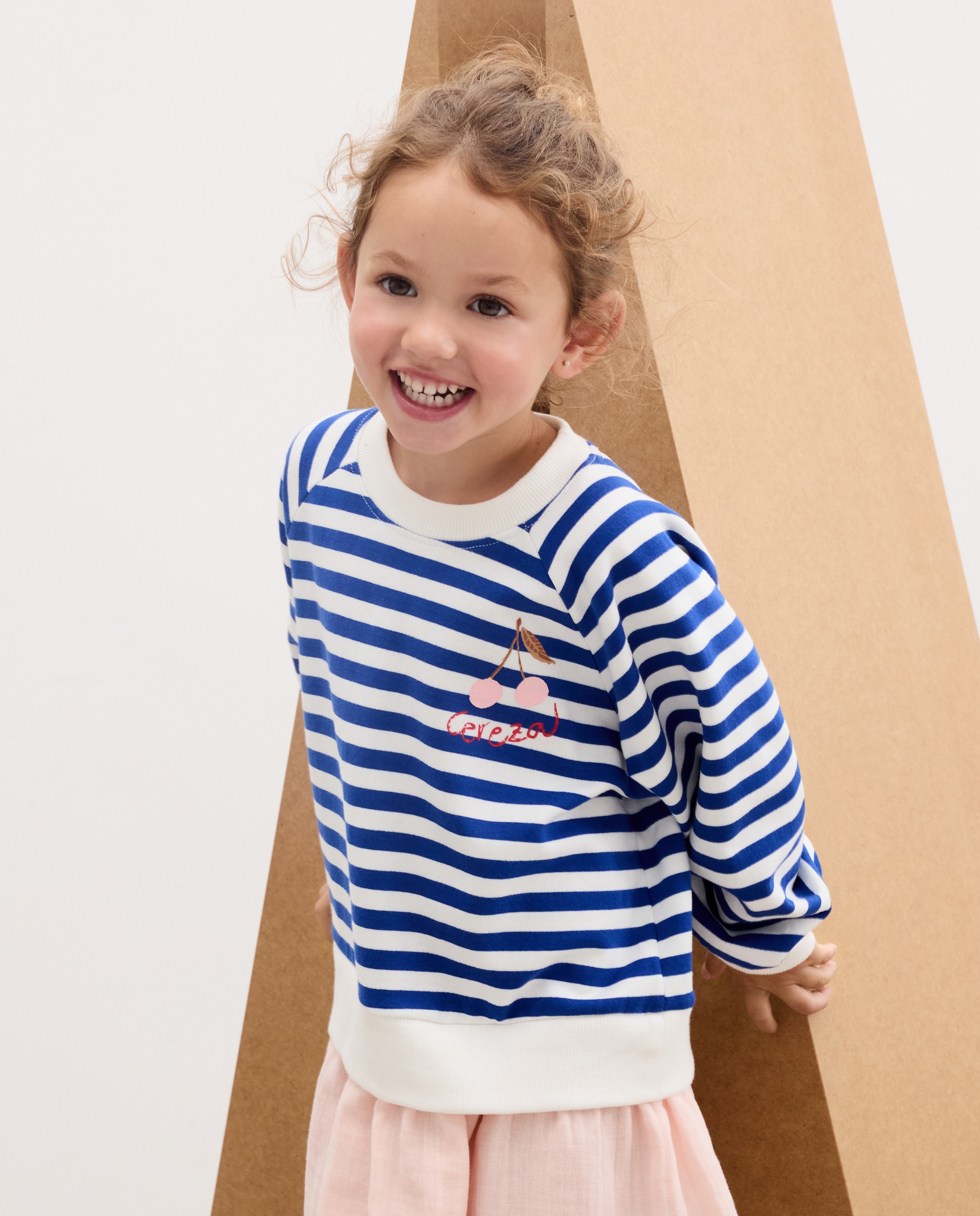 Vestido Combinado de Criança de Felpa às Riscas com Saia de Chiffon Duplo Kids El Corte Inglés Multicolor-2
