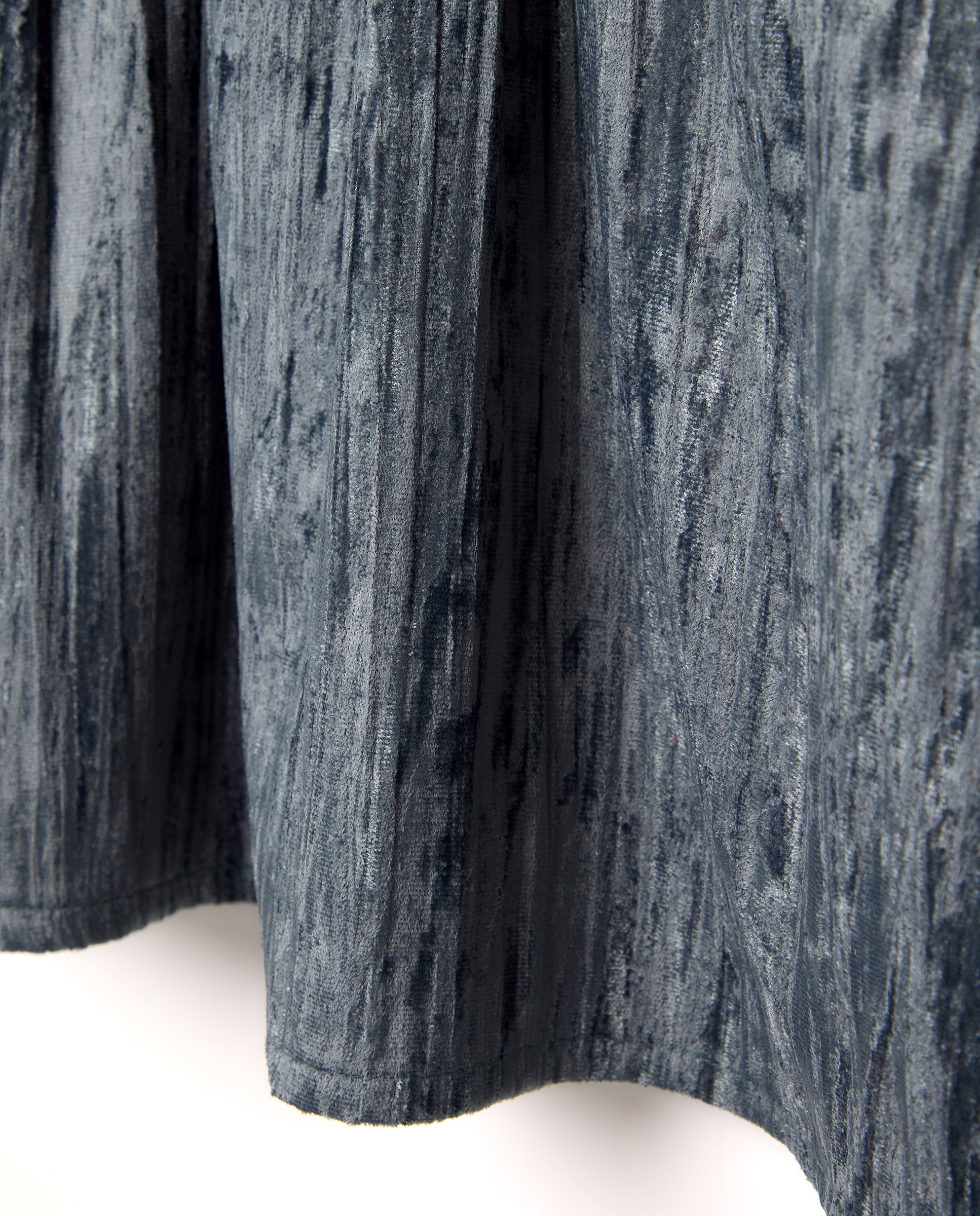 Vestido de Manga Comprida de Veludo Enrugado com Detalhe de Estrelas e Lantejoulas 430 Azul Escuro-2