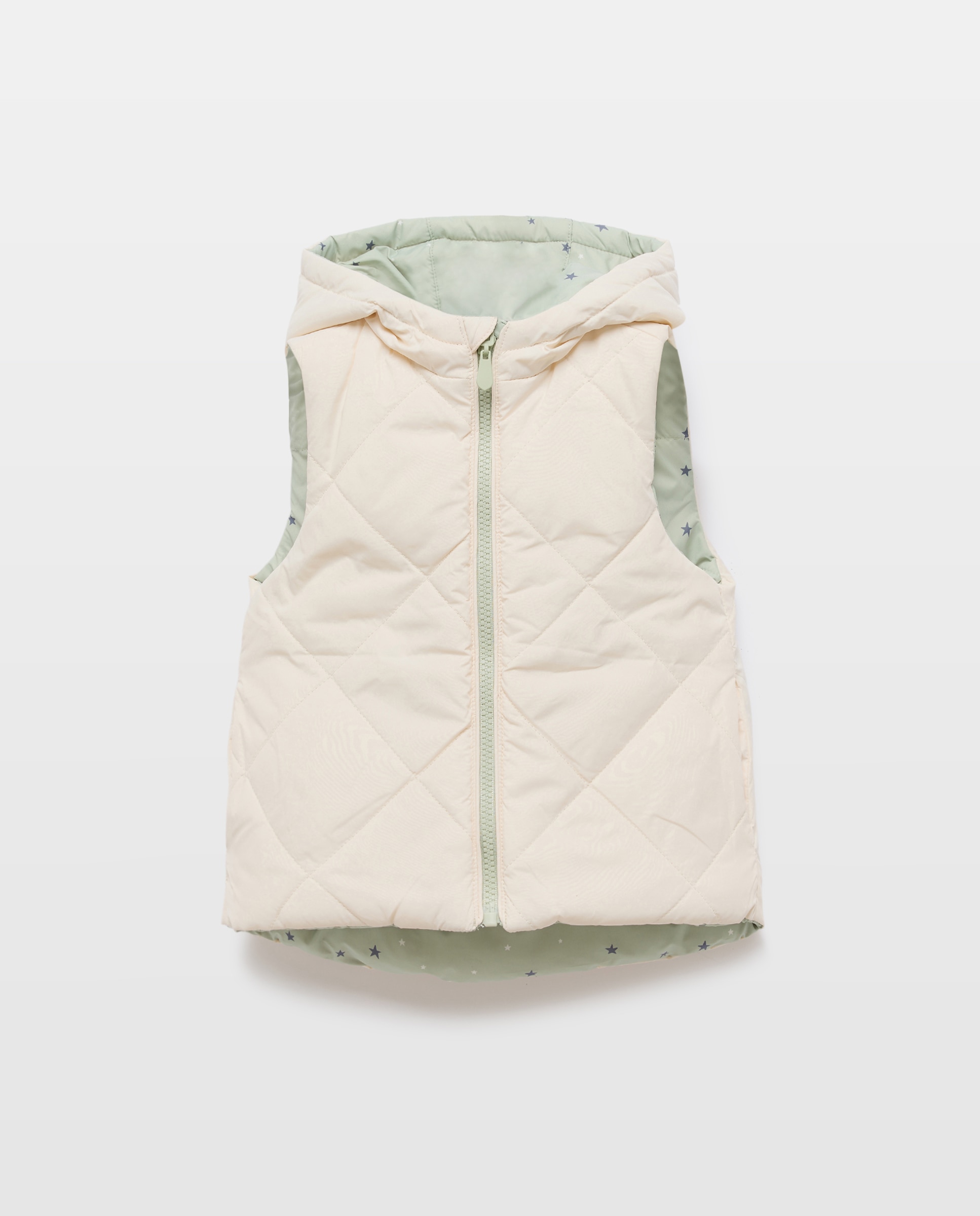 Colete de Nylon com Capuz e Estampado de Estrelas Kids El Corte Inglés Verde-7