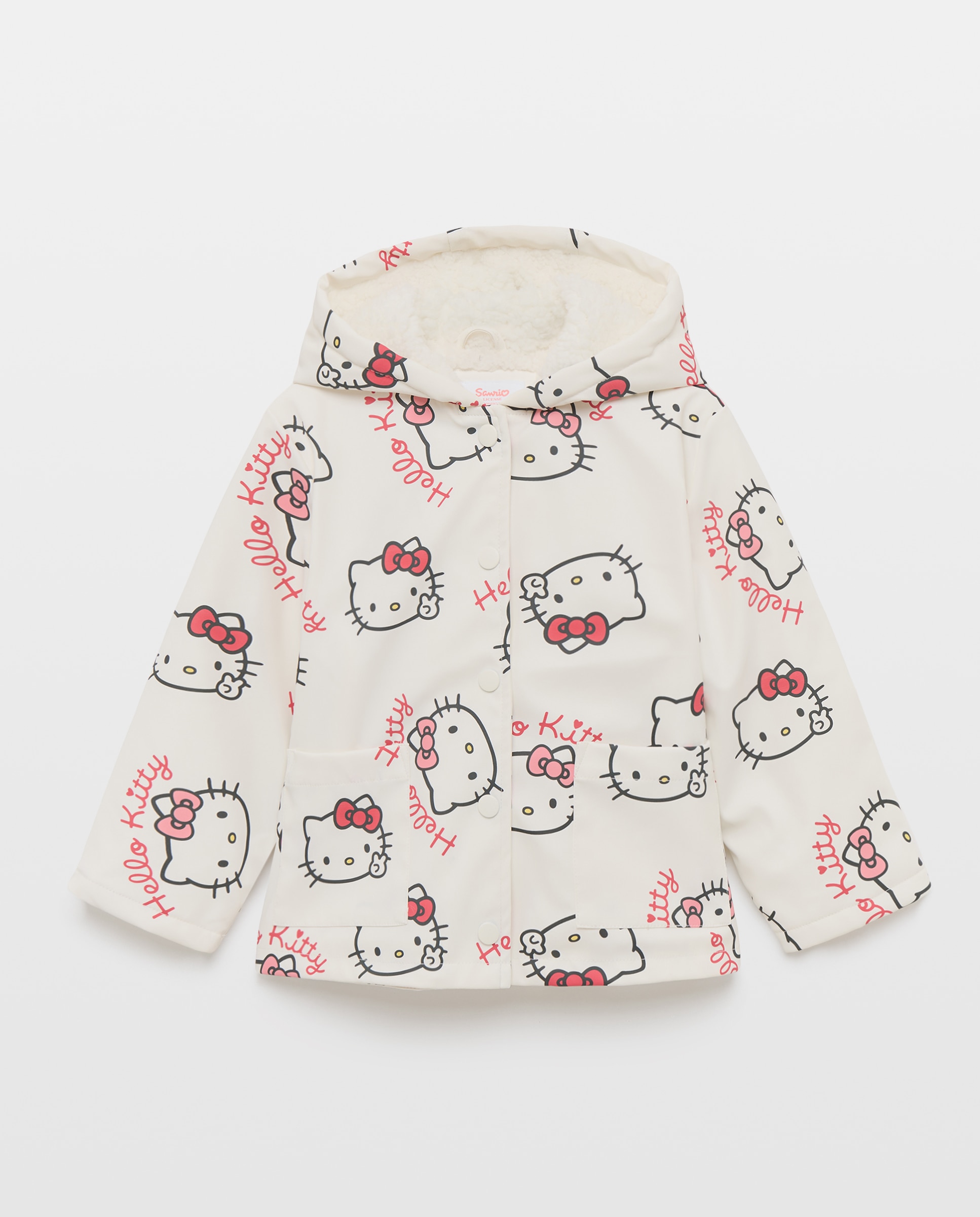 Imagem 0 de Parka Lisa Engomada com All Over Print Hello Hitty