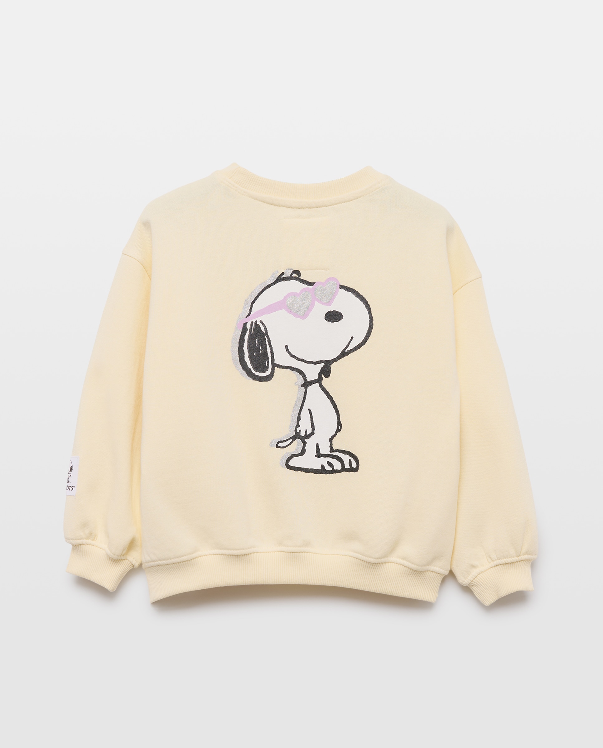 Sweatshirt de Decote Redondo com Estampado Posicional Snoopy com Óculos de Foil 150 Baunilha-5