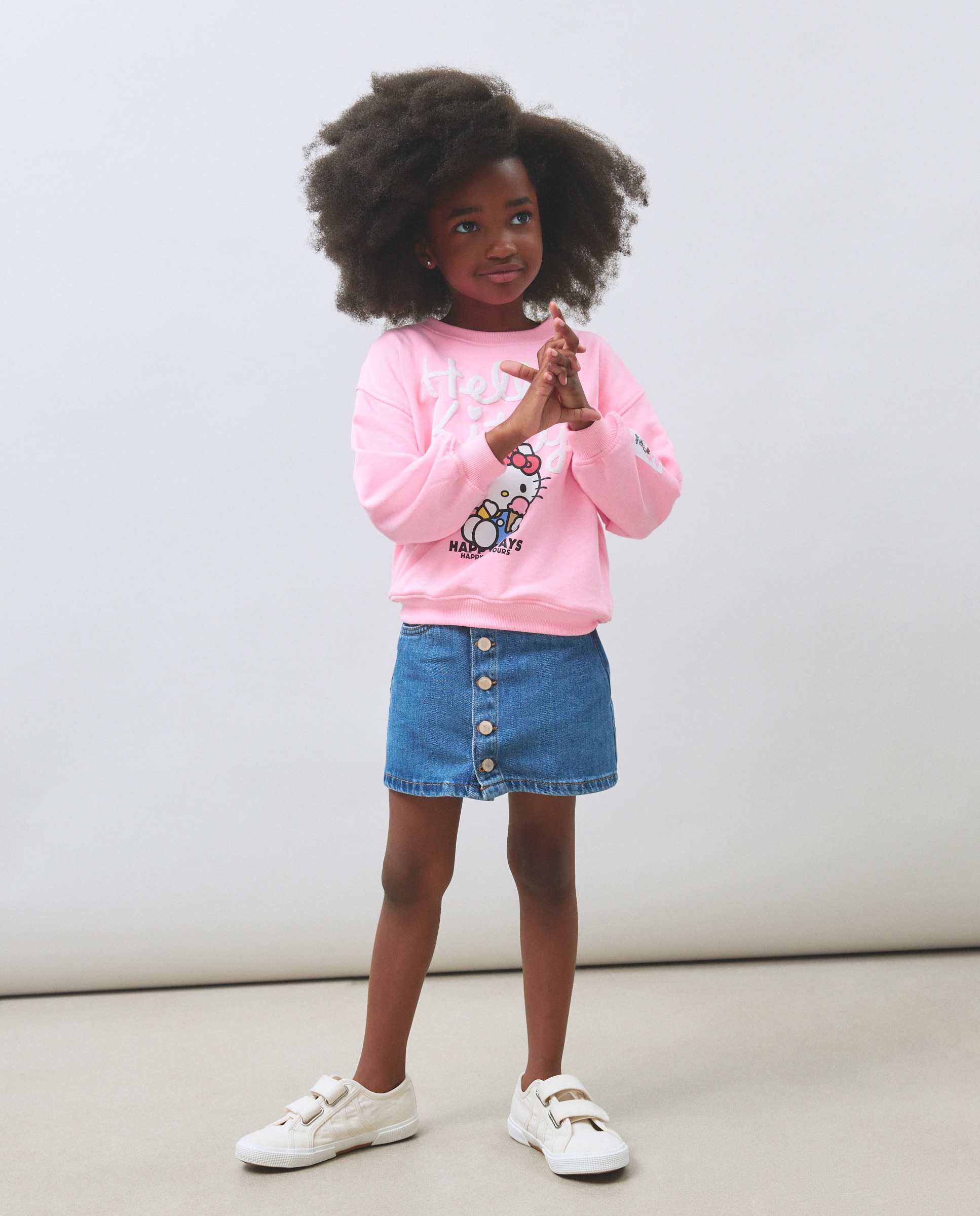 Sweatshirt com Estampado Posicional Hello Kitty Kids El Corte Inglés Rosa-2