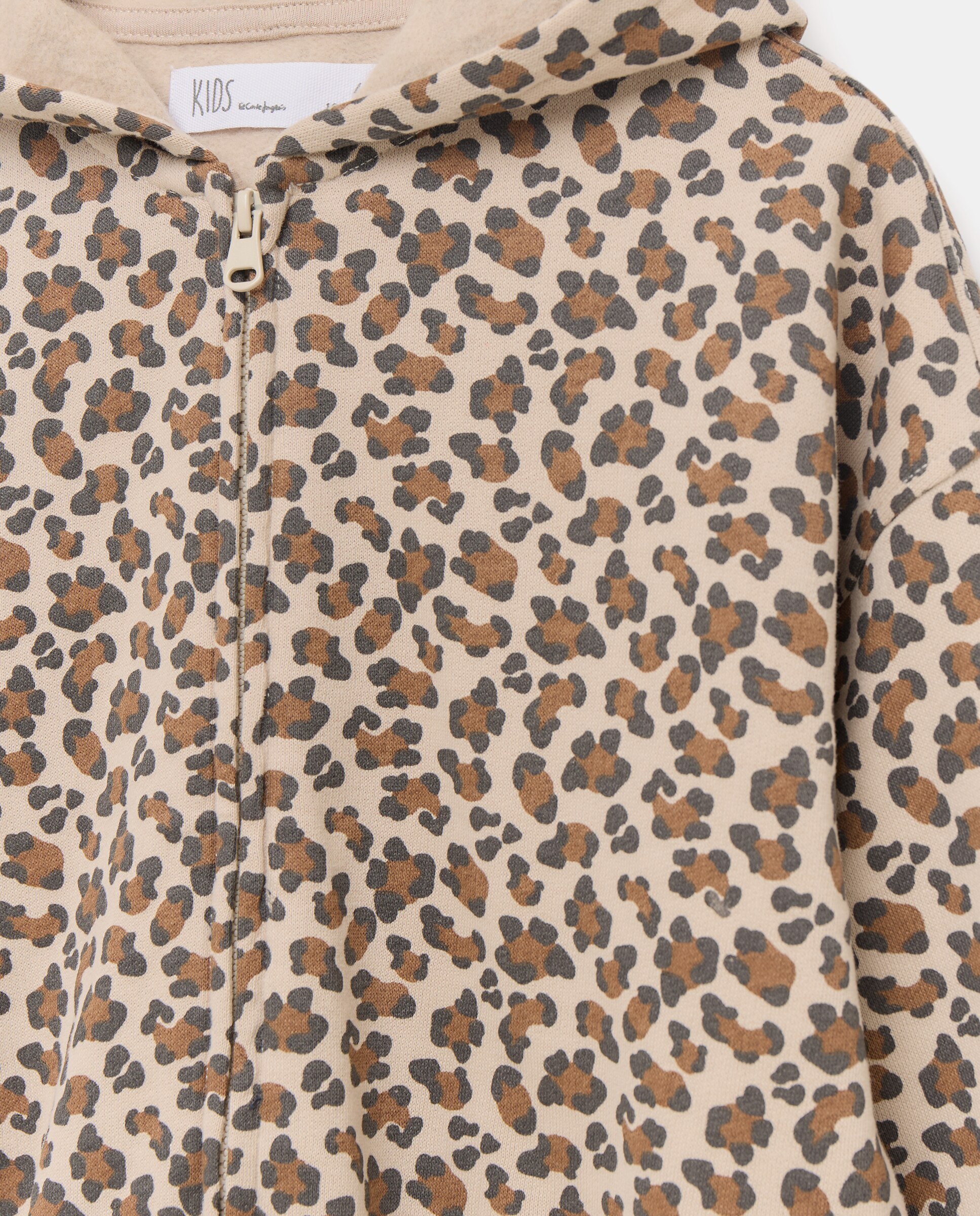 Sudadera abierta con capucha all over print print animal de niña - Kids El Corte Inglés - Camel Camel-2