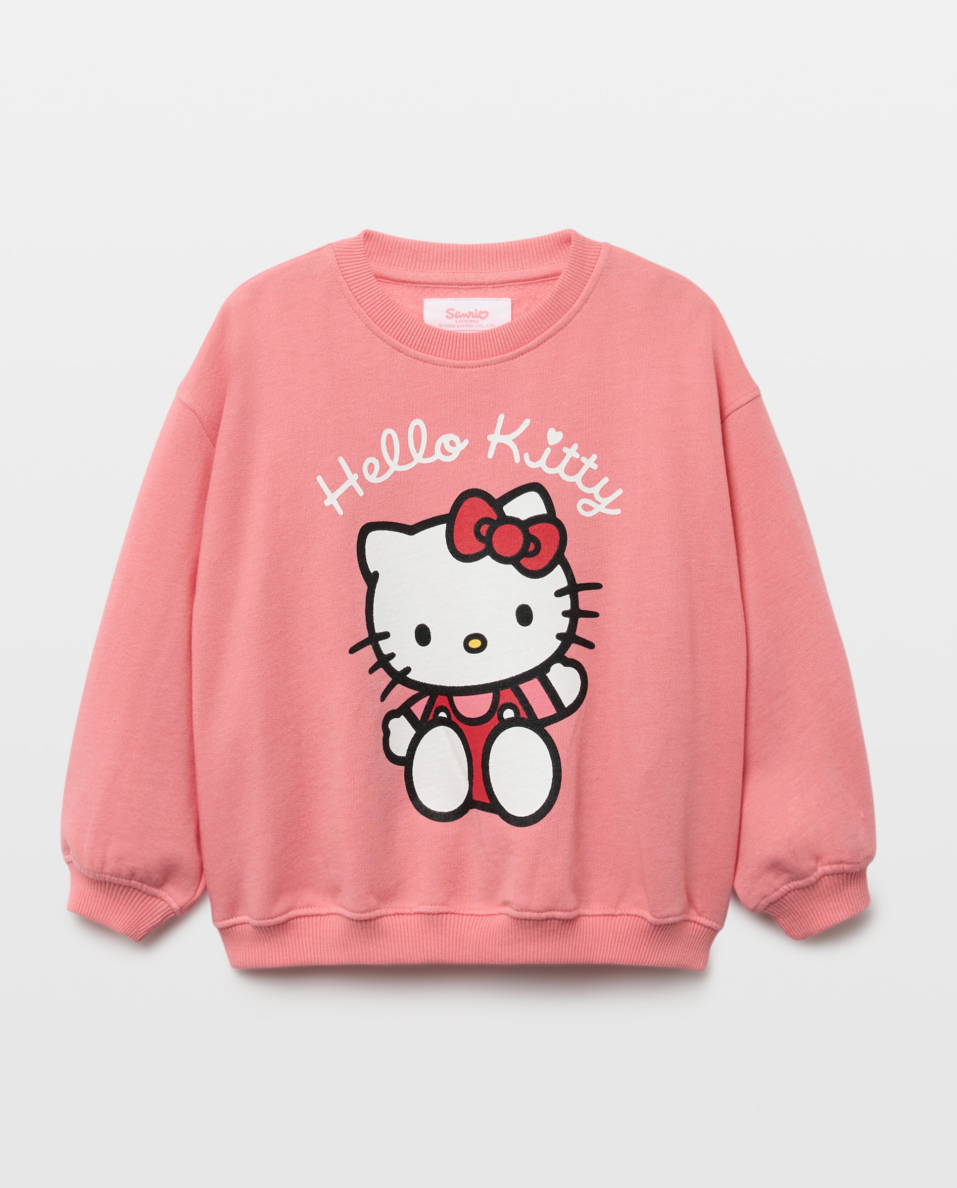 Imagem 0 de Sweatshirt de Criança com Decote Redondo e Estampado Posicional Hello Kitty a Acenar