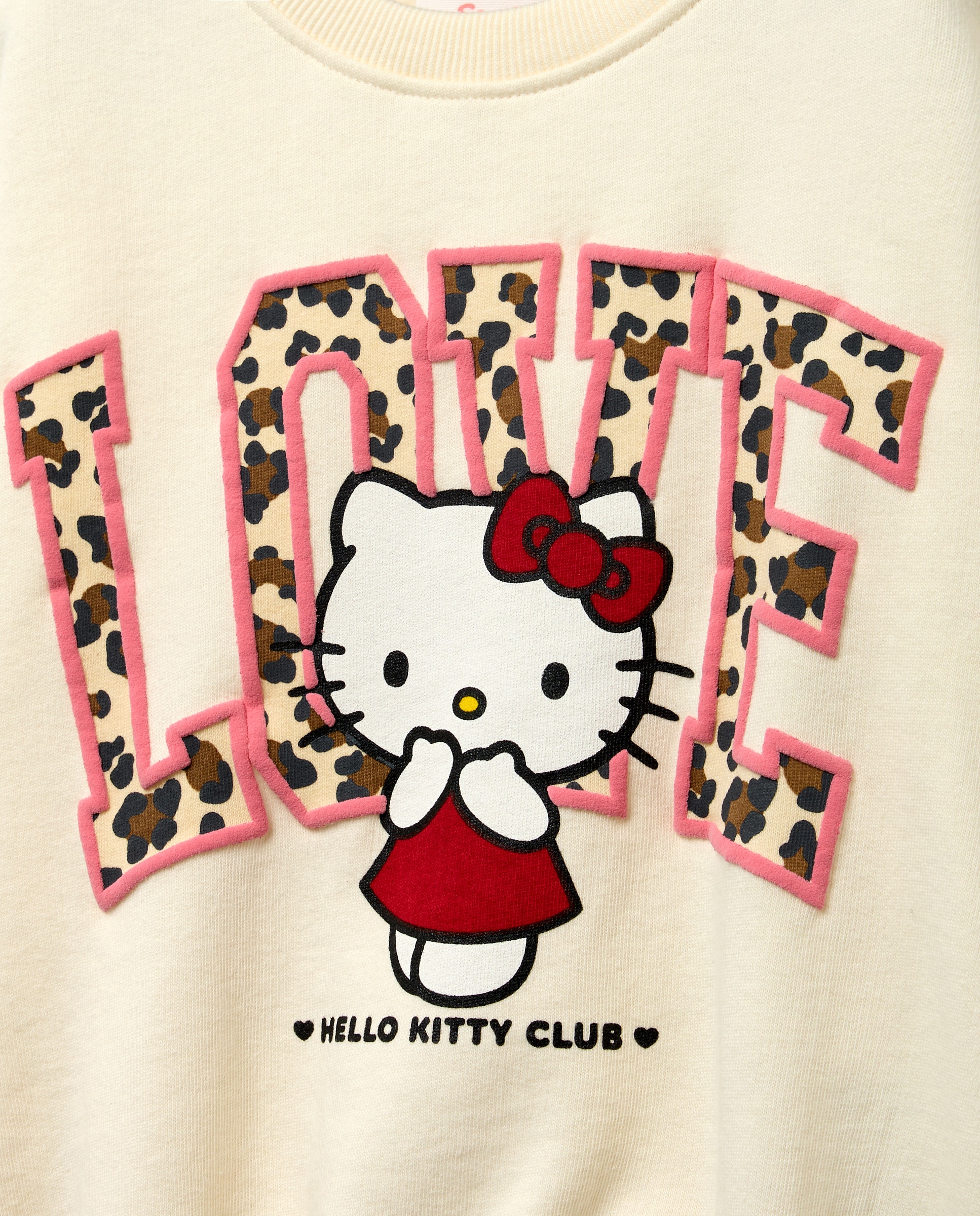 Sudadera cuello caja print posicional HELLO KITTY "love" en print animal de niña - Kids El Corte Inglés - Blanco Blanco-2