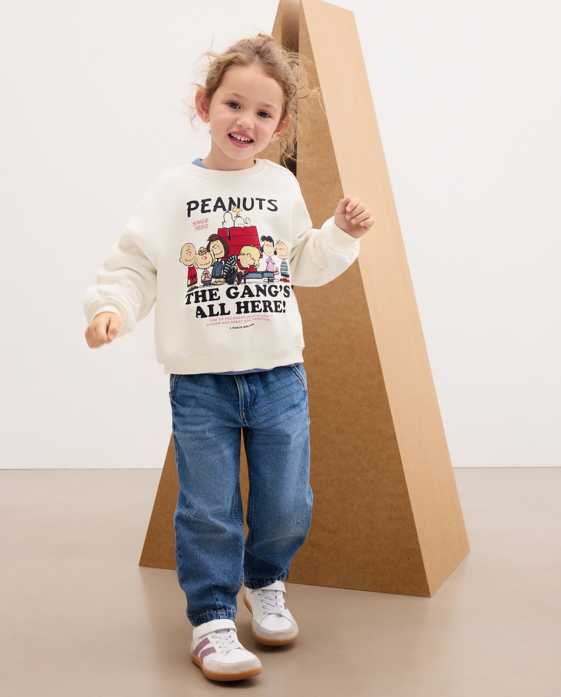 Sweatshirt de Criança com Estampado Posicional SNOOPY e os seus Amigos Branco-2