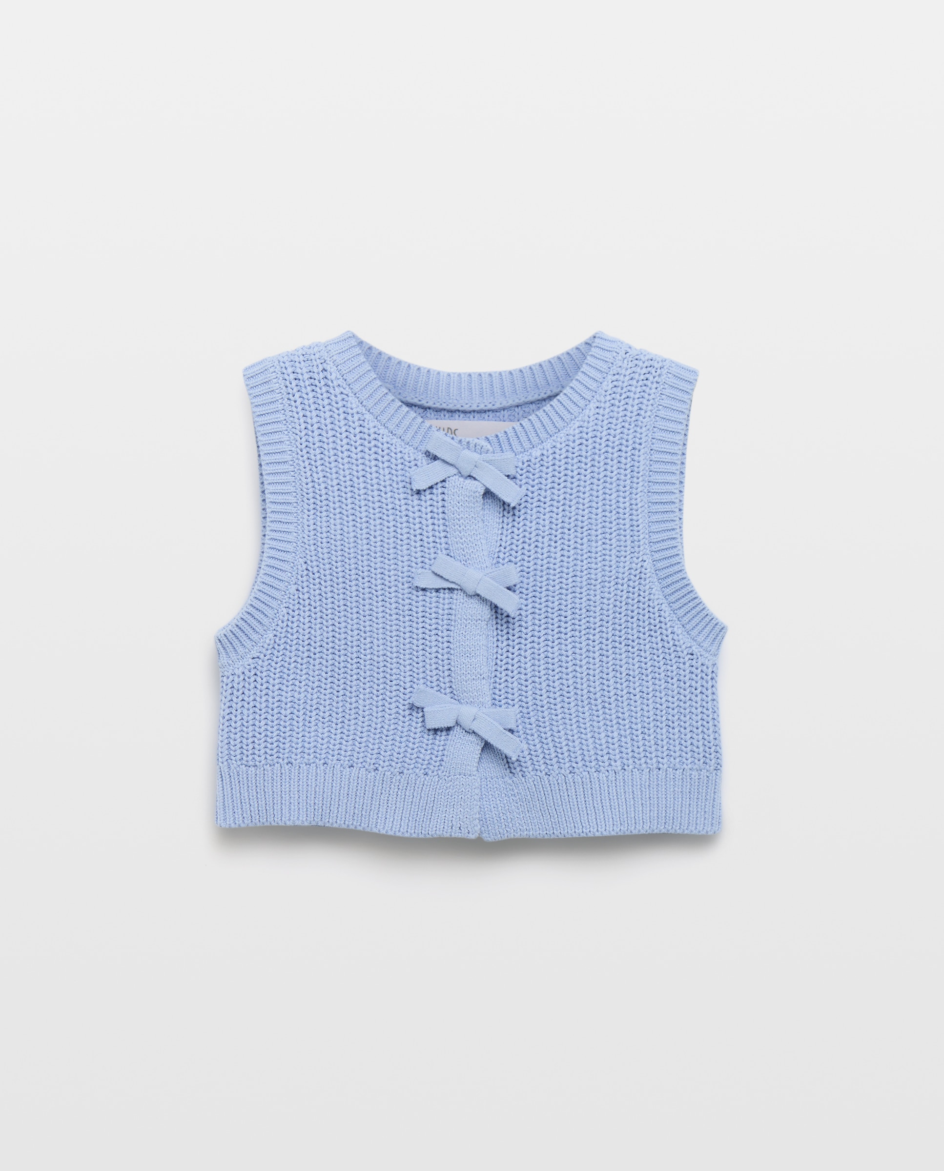 Chaleco abierto con cierre de lazos de niña - Kids El Corte Inglés - 120 Crudo 400 Azul-5