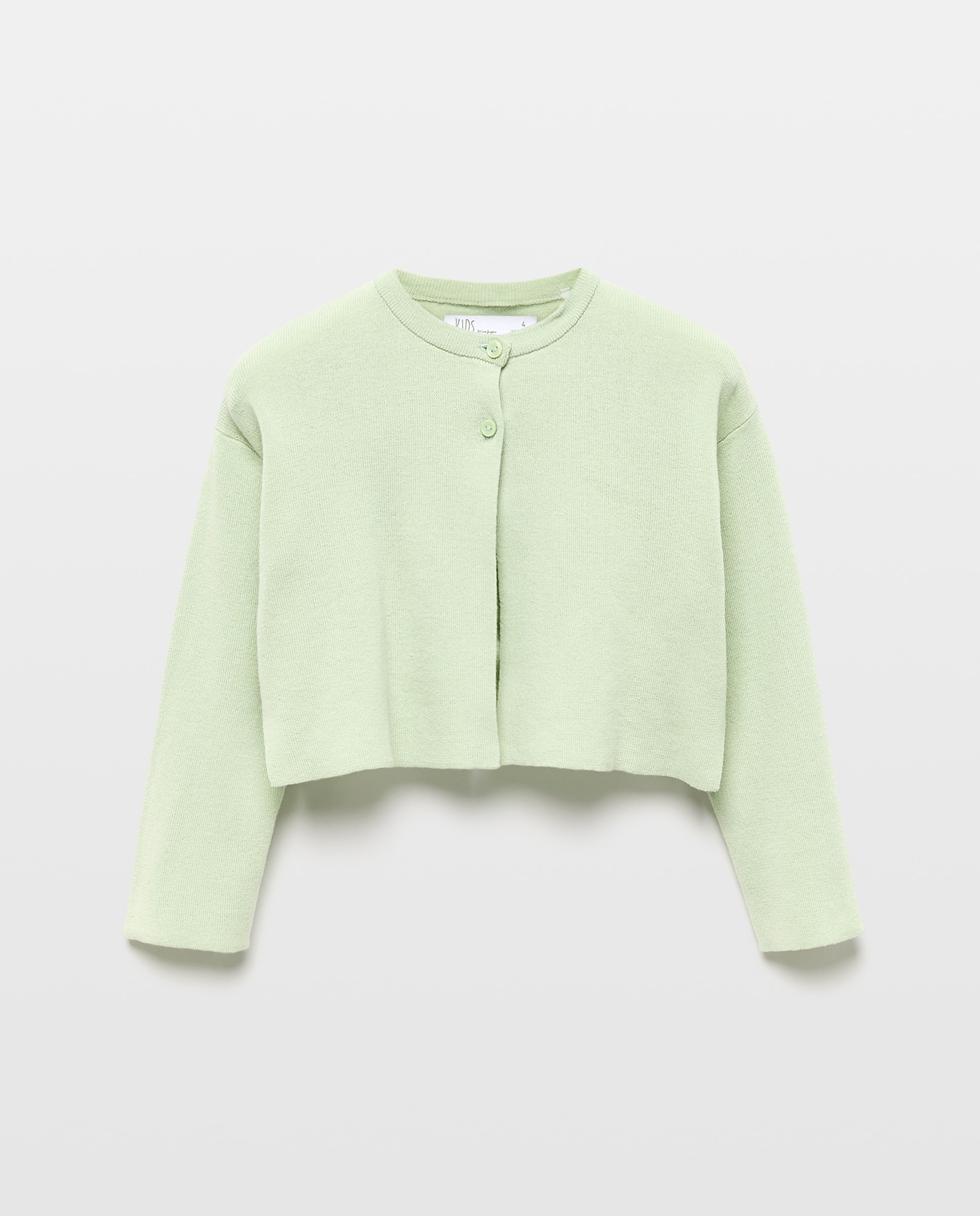 Casaco de Tricot Básico Liso 510 Verde Claro-4