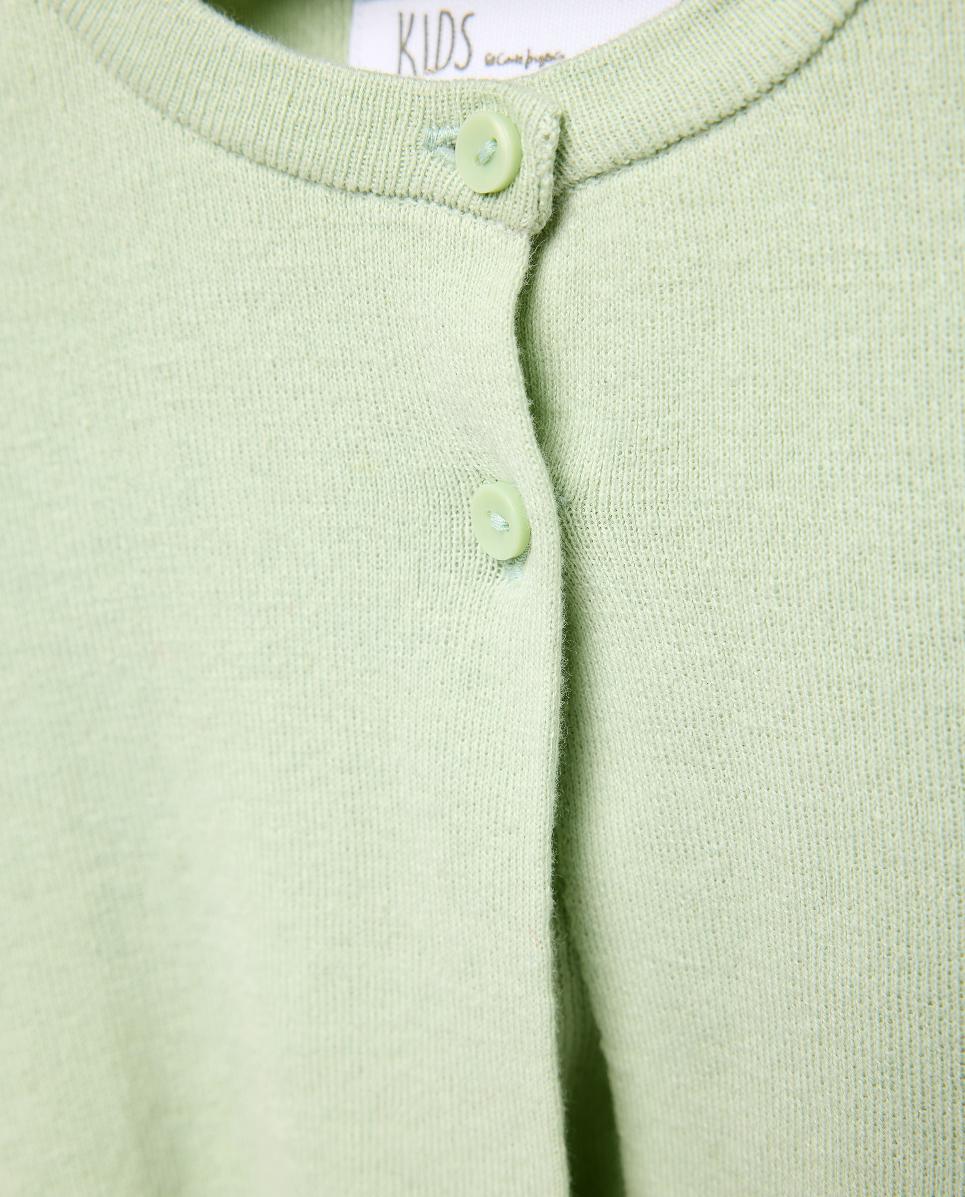 Casaco de Tricot Básico Liso 510 Verde Claro-5