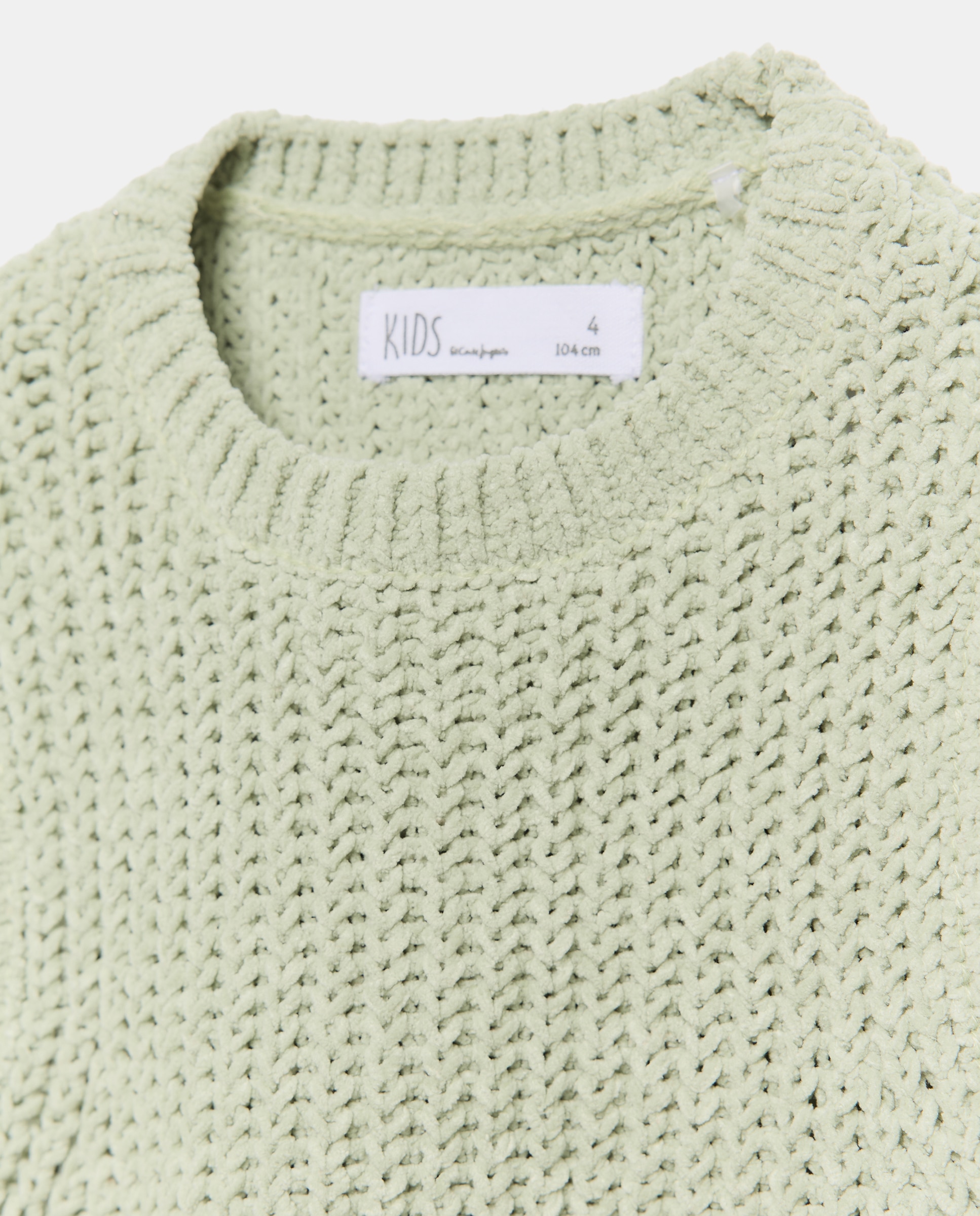 Colete de Chenille com Bolsos Verde-5