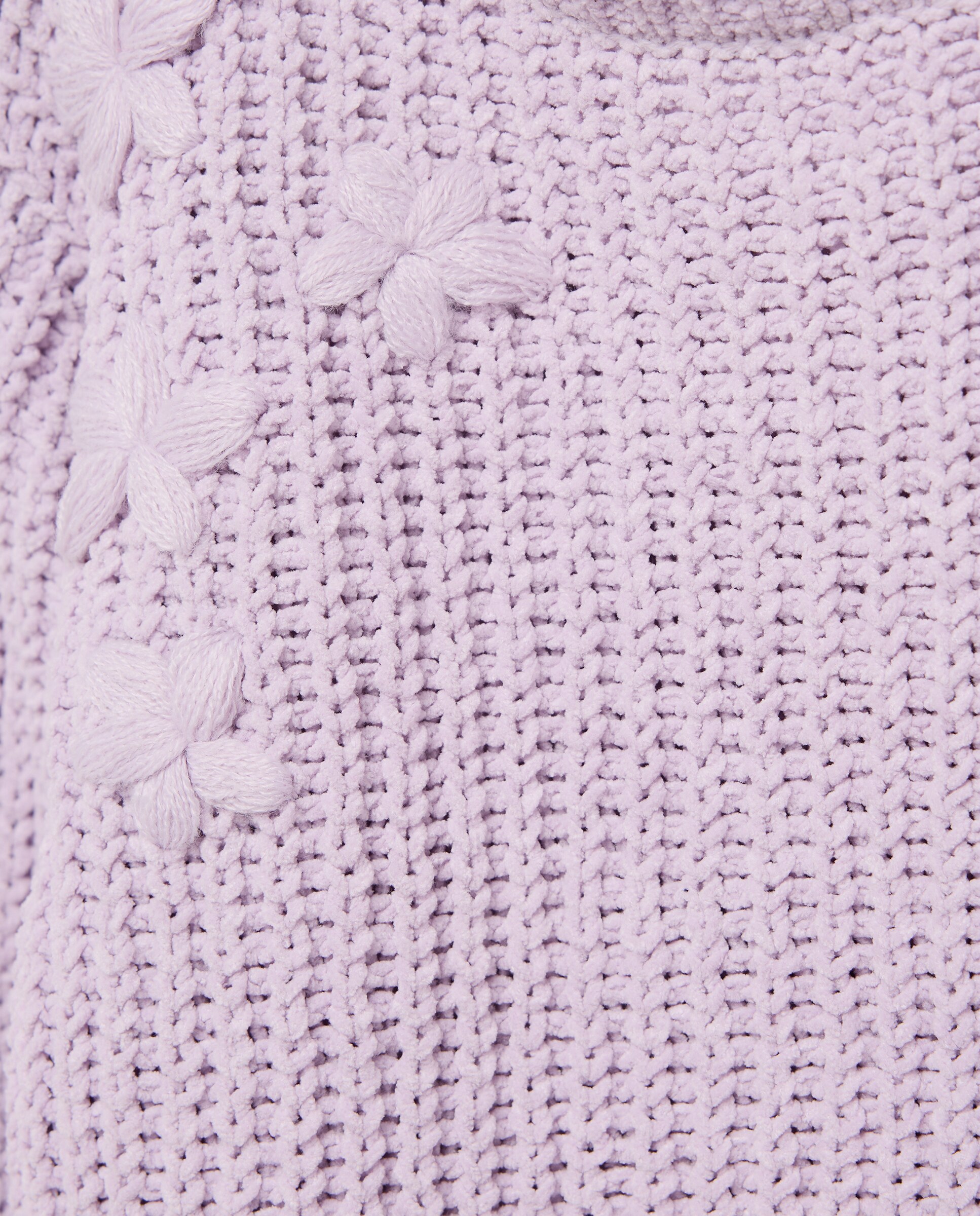 Camisola de Malha Chenille com Bordados de Estrelas a Condizer Kids El Corte Inglés 282 Malva-5