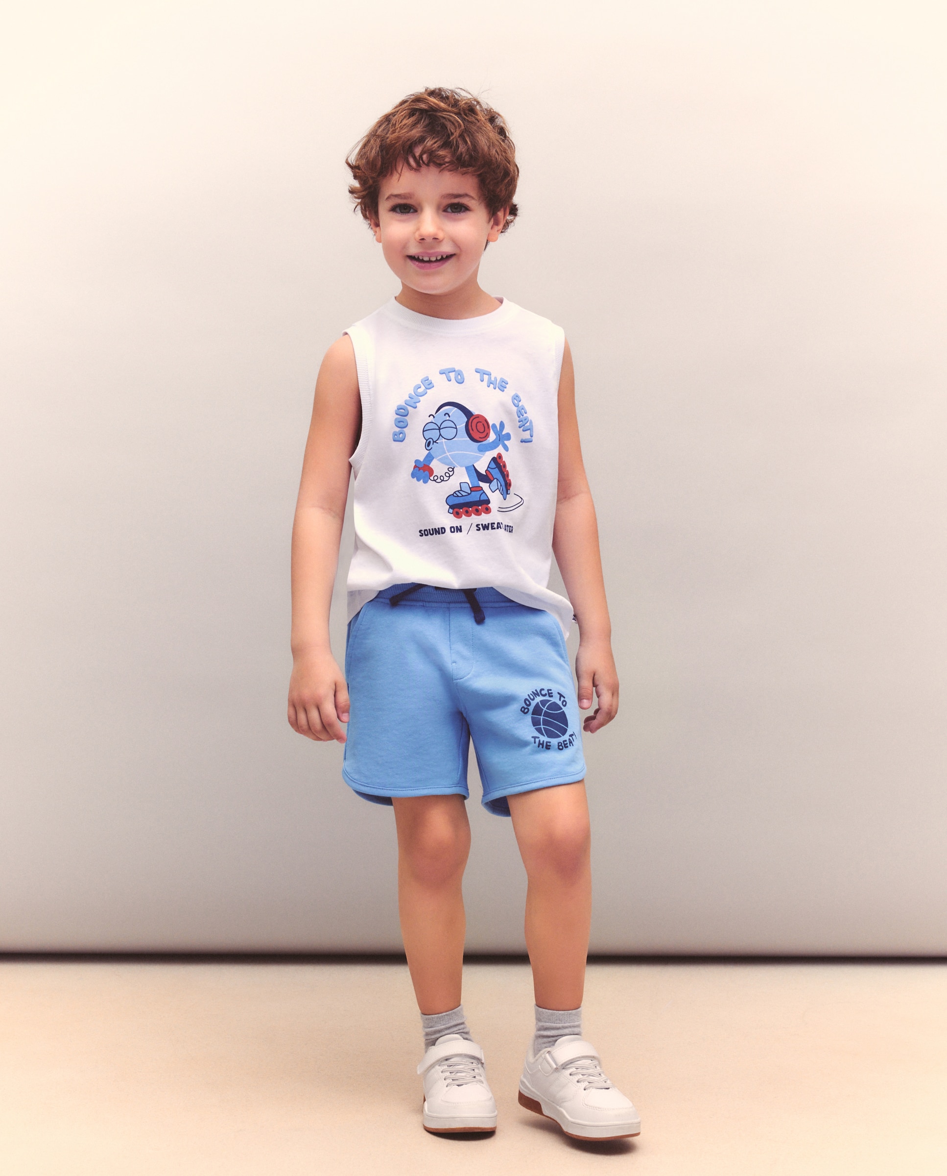Imagen 0 de Bermuda felpa rocky de niño Azul