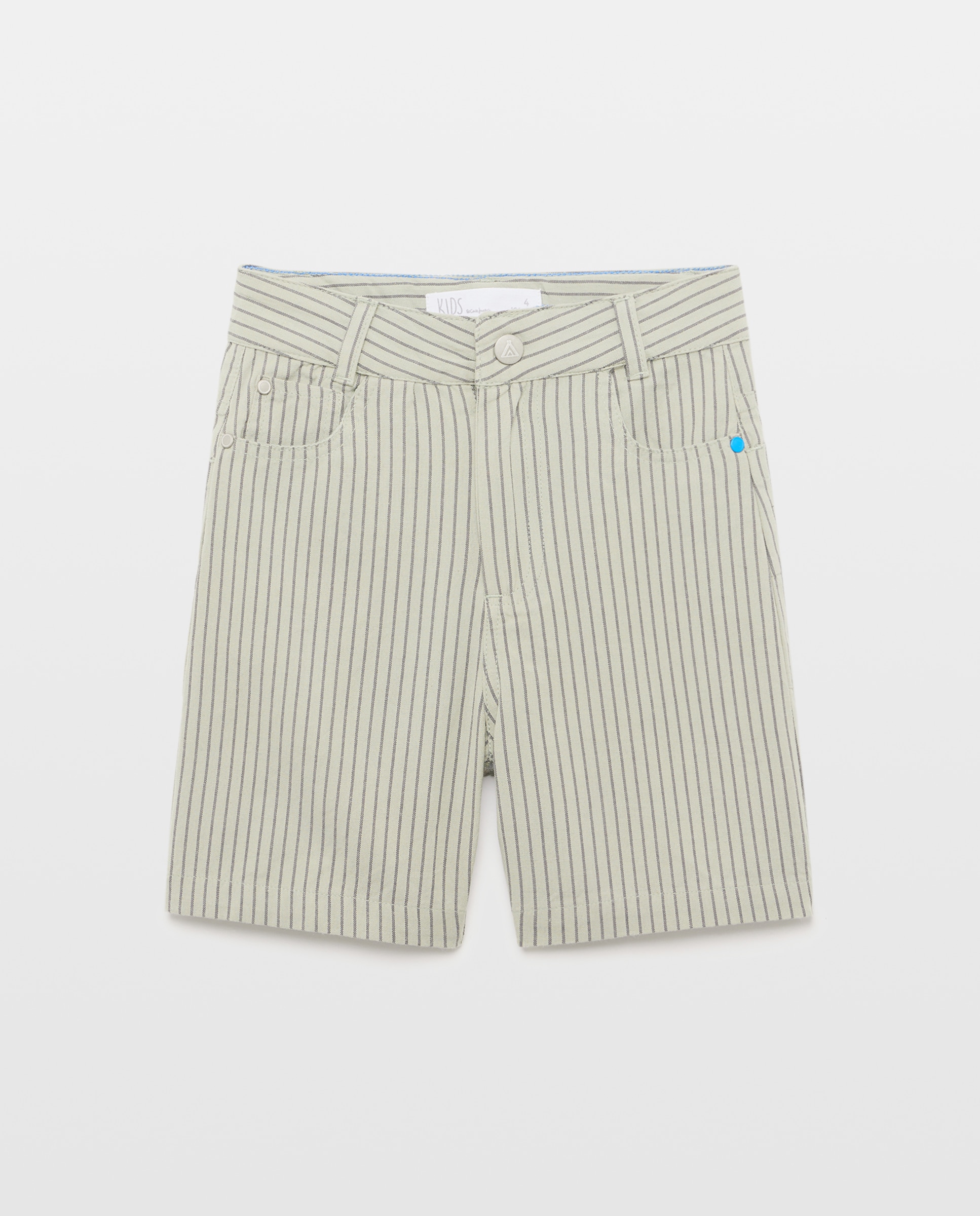 Bermudas de Sarja às Riscas Verde-4