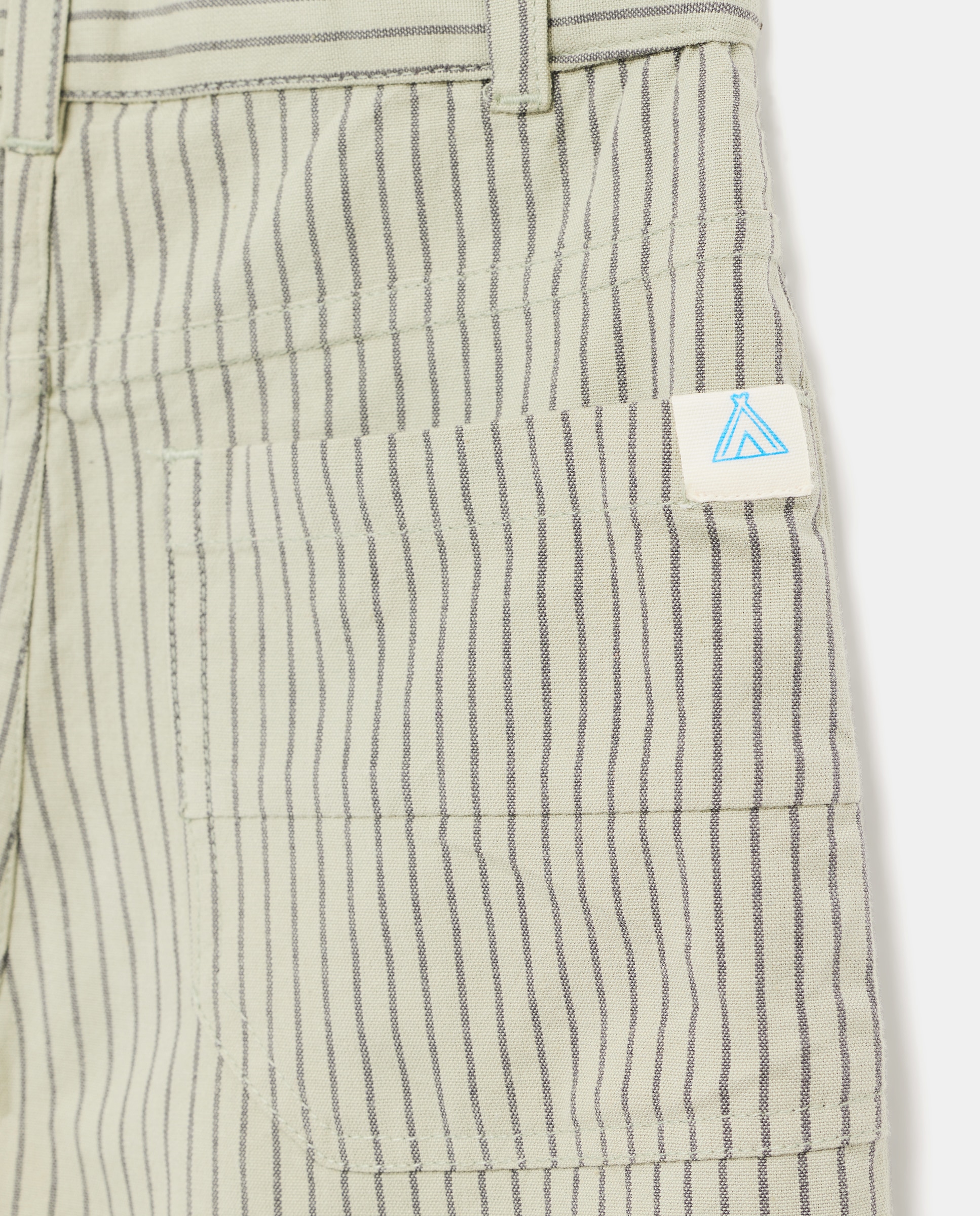 Bermudas de Sarja às Riscas Verde-5