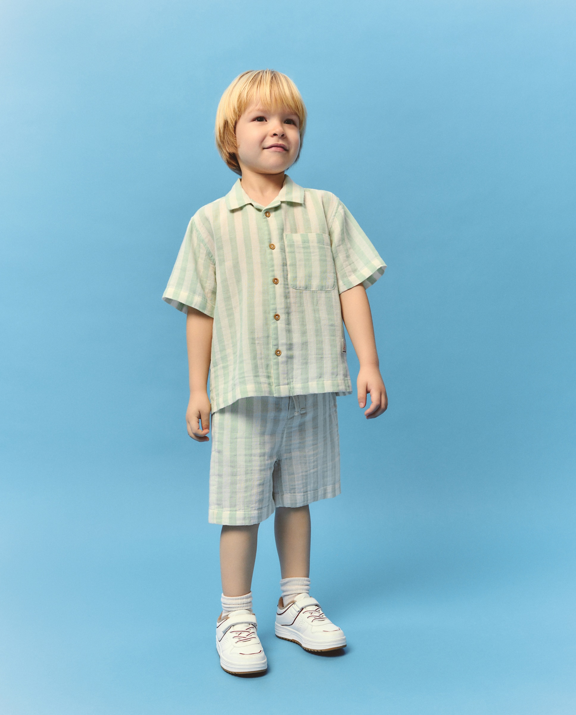 Camisa de Manga Curta às Riscas Kids El Corte Inglés Verde-2
