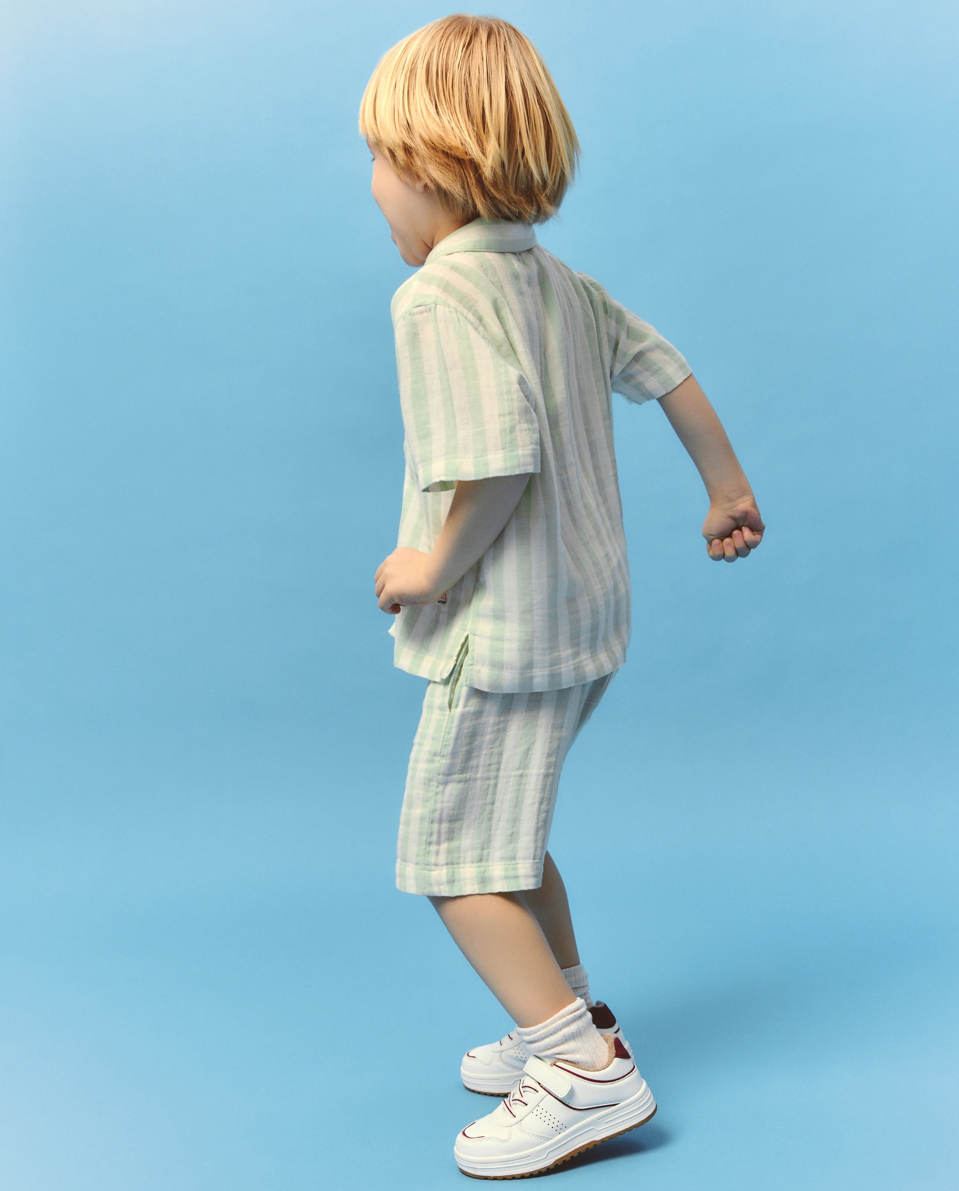 Camisa de Manga Curta às Riscas Kids El Corte Inglés Verde-3
