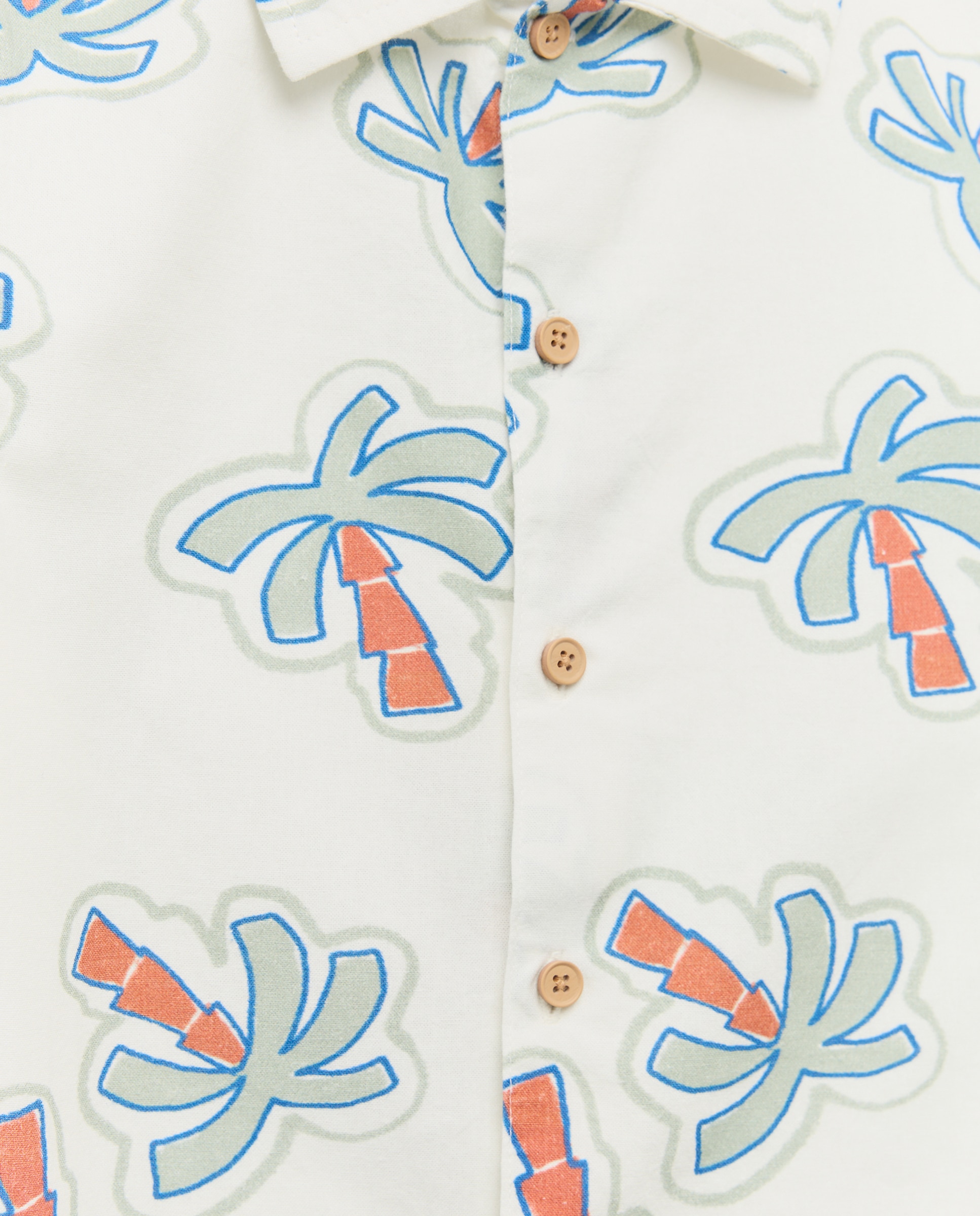 Camisa de Manga Curta Estampada Multicolor-5