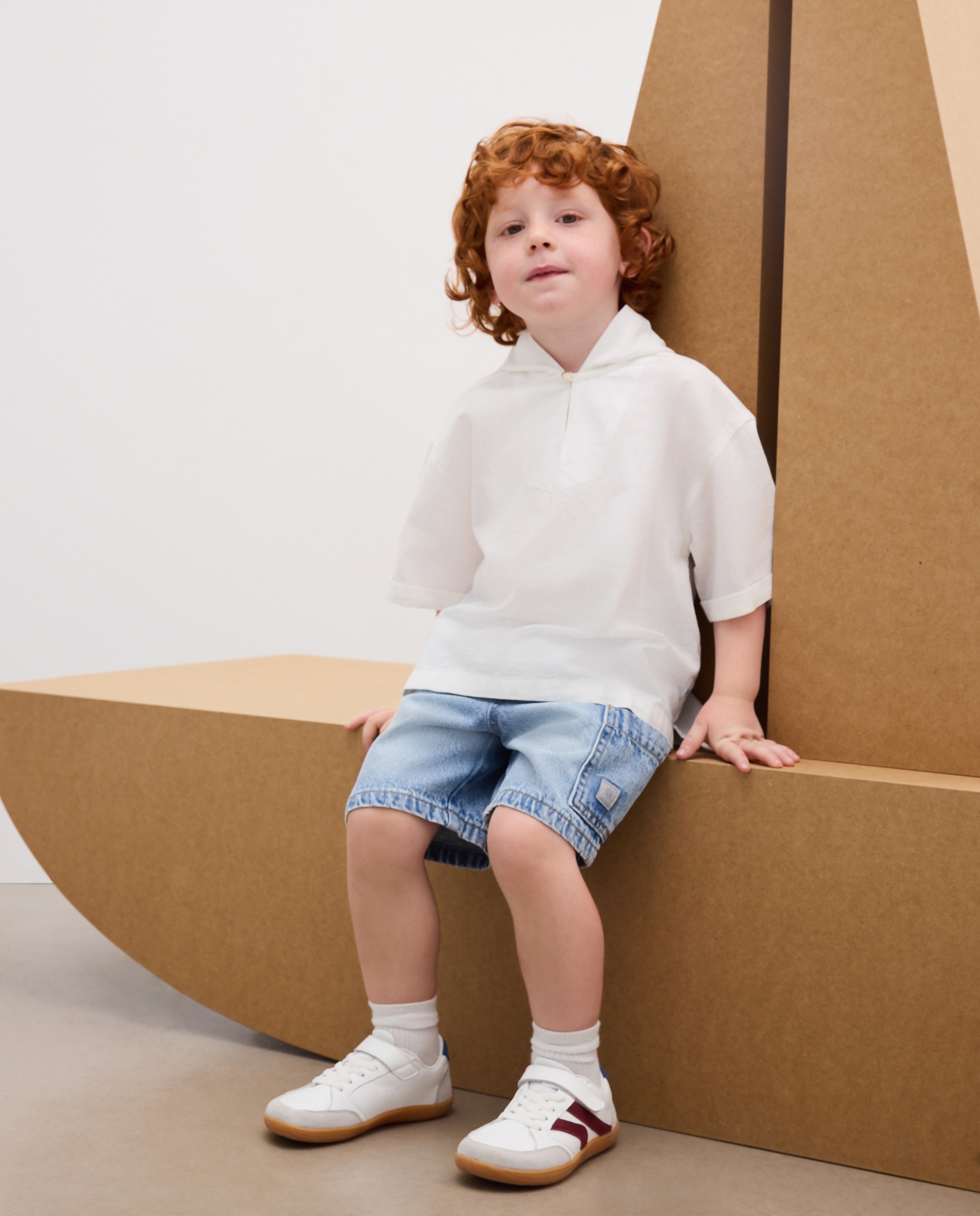 Camisa para niño de manga corta con capucha - Kids El Corte Inglés - Blanco roto Blanco roto-1