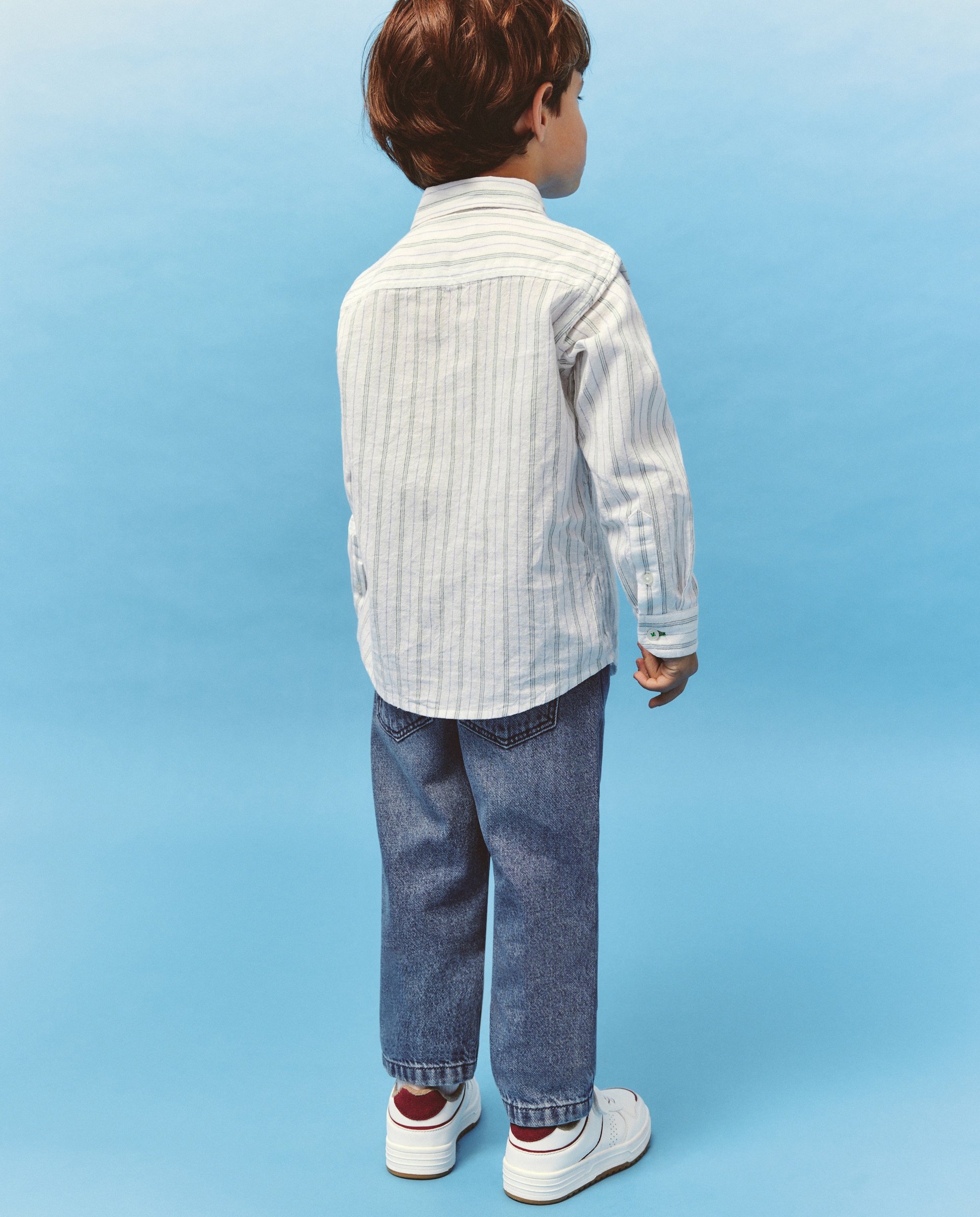 Camisa de Manga Comprida com Risca e Fantasia Kids El Corte Inglés Verde-3