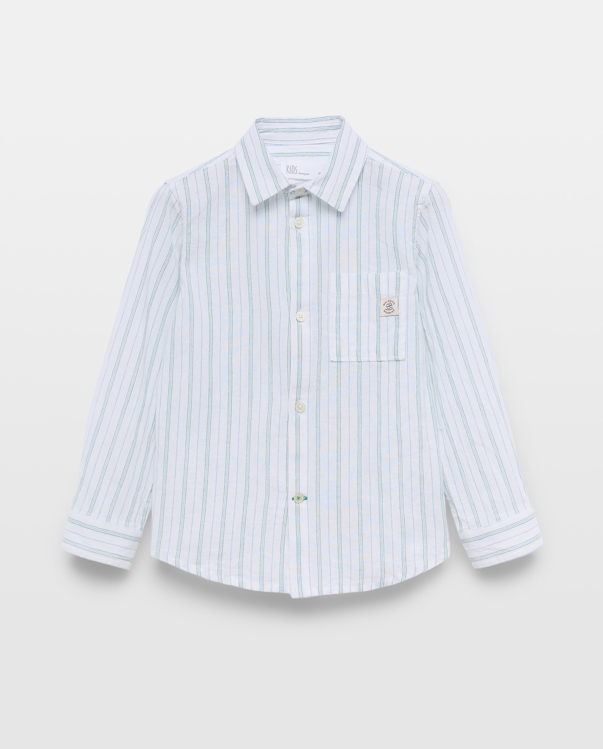 Camisa de Manga Comprida com Risca e Fantasia Kids El Corte Inglés Verde-4