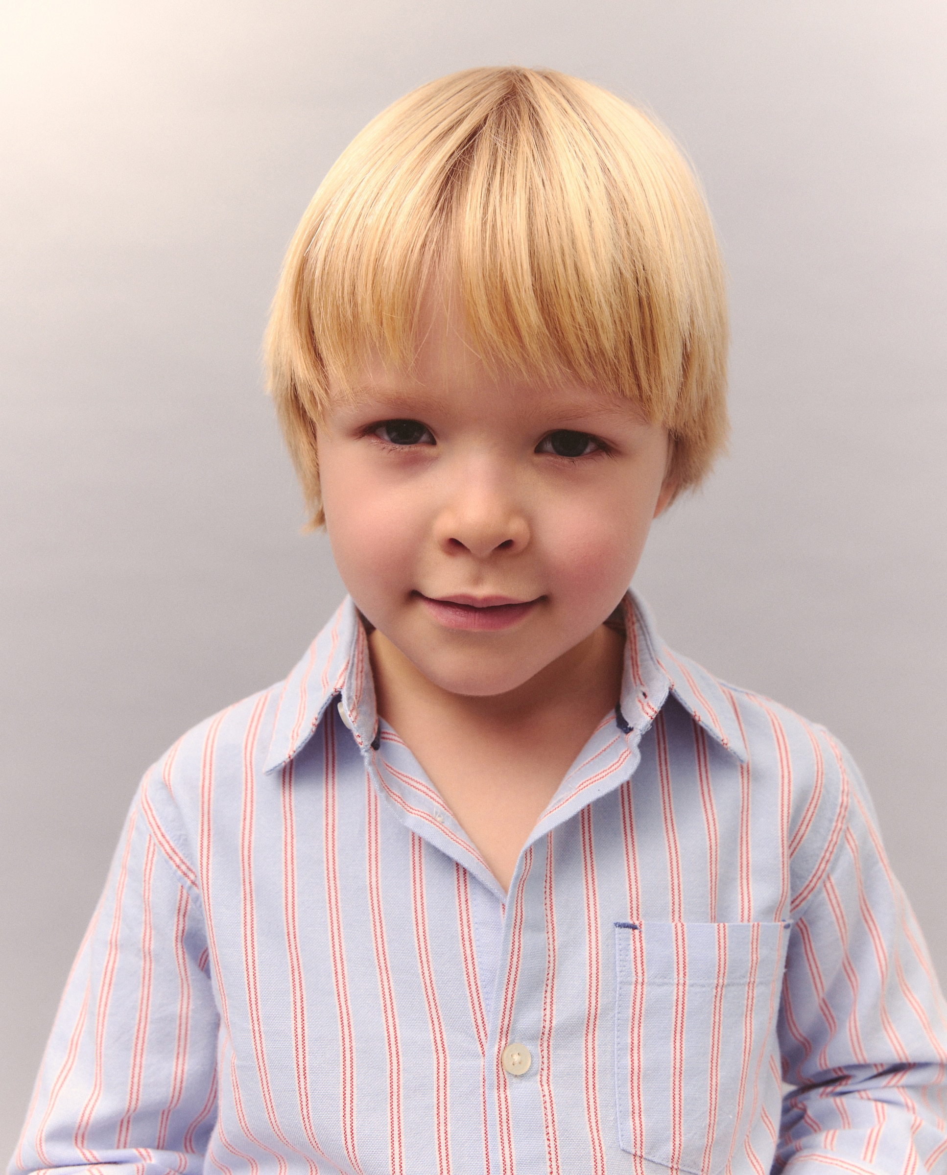 Camisa Oxford com Manga Comprida e Risca Kids El Corte Inglés Azul-4