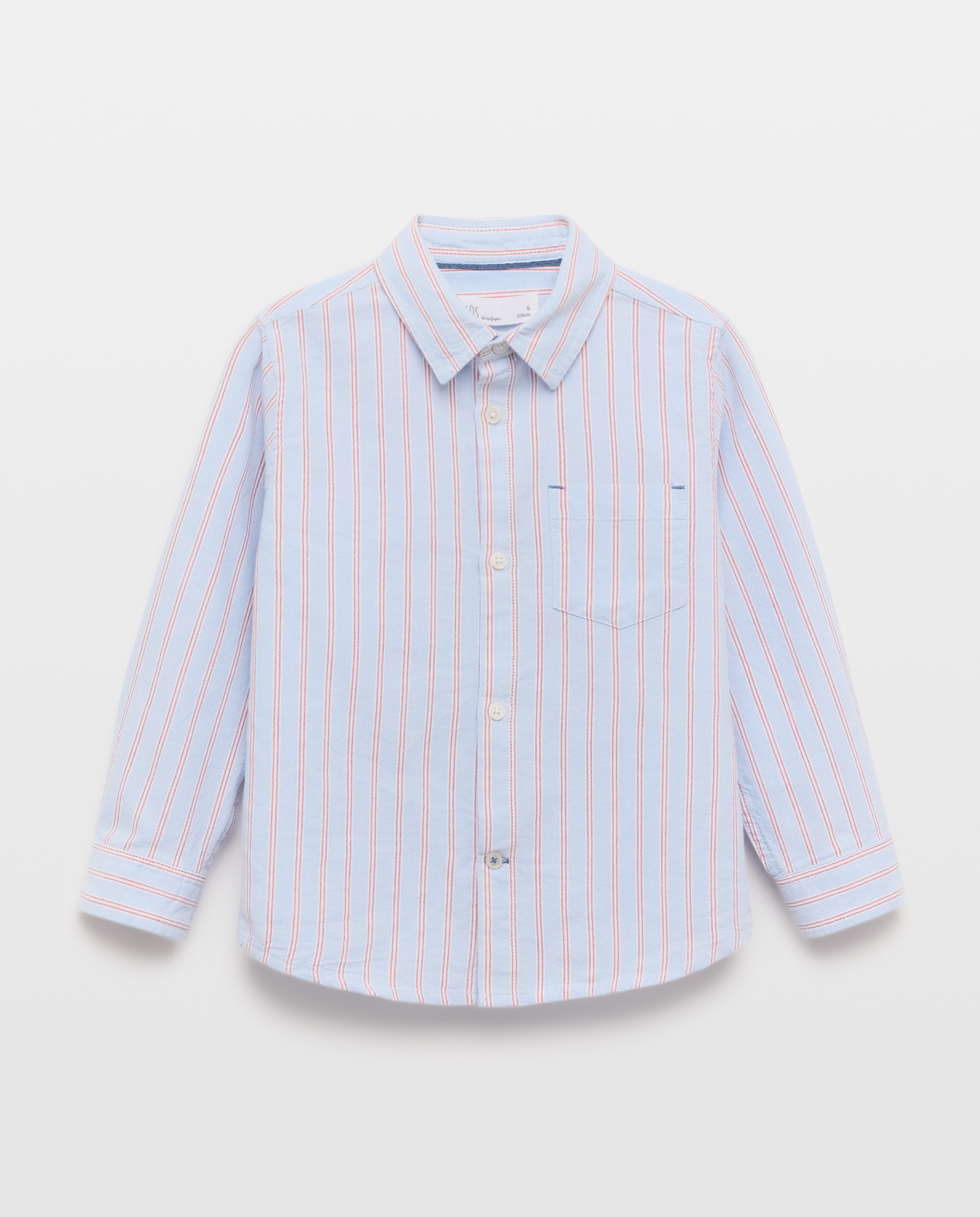 Camisa Oxford com Manga Comprida e Risca Kids El Corte Inglés Azul-5