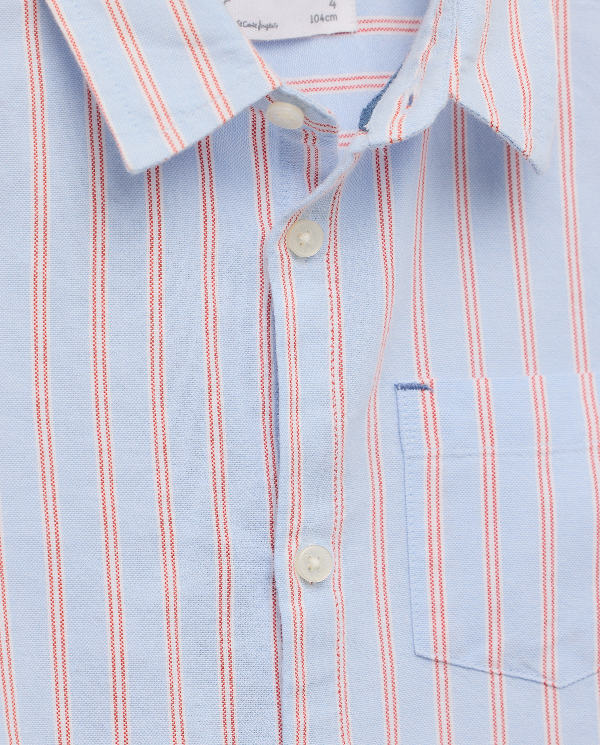Camisa Oxford com Manga Comprida e Risca Kids El Corte Inglés Azul-6