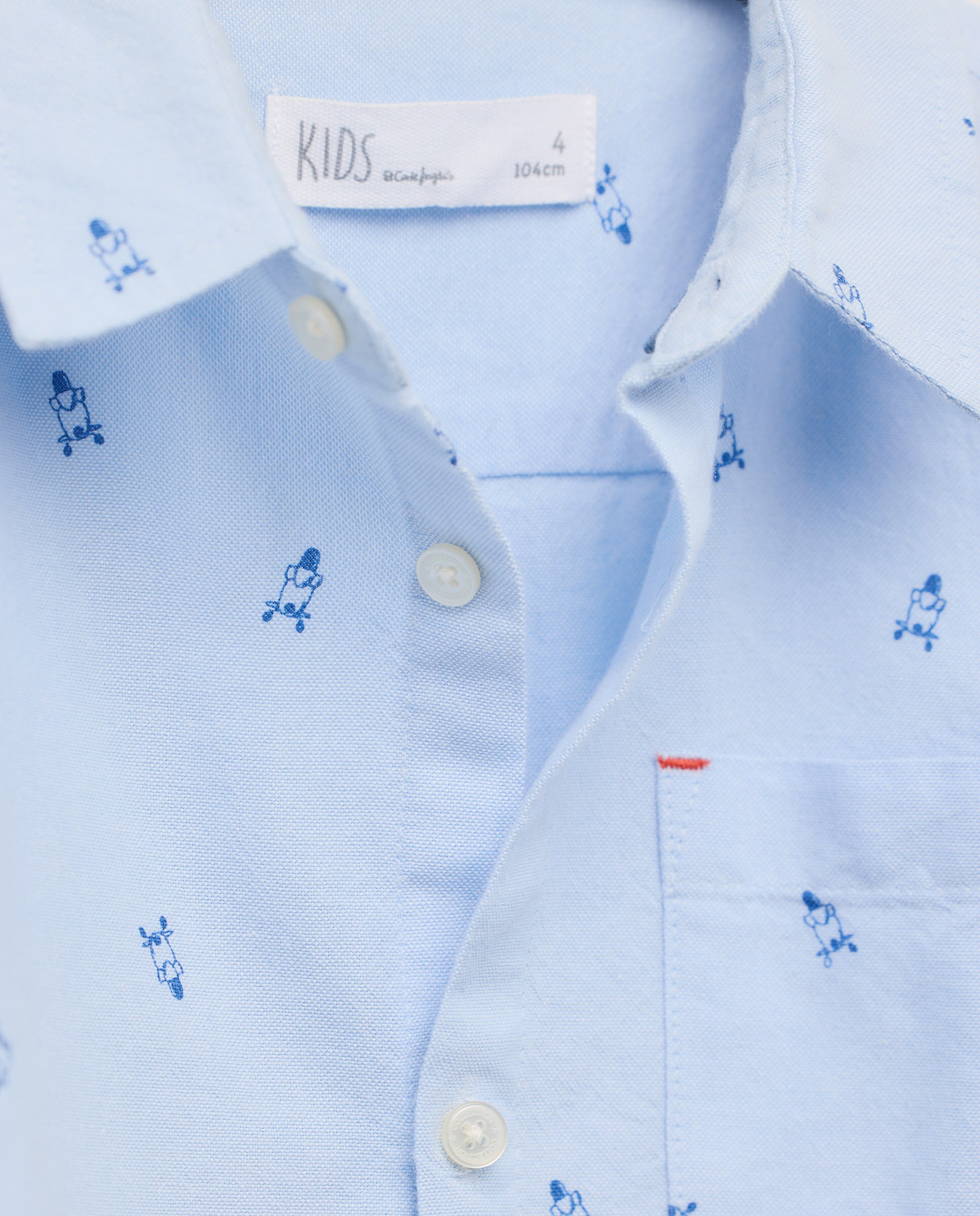 Camisa Oxford com Manga Comprida e Estampado Kids El Corte Inglés Azul-6