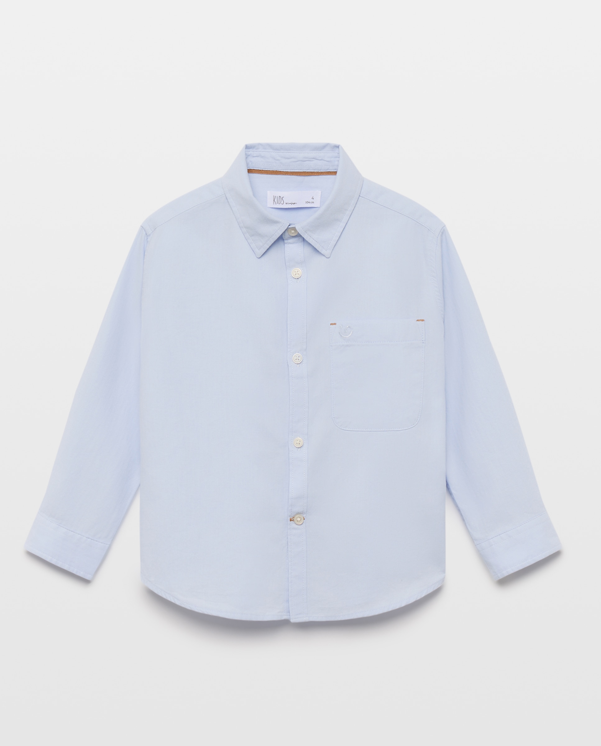 Camisa de niño manga larga herringbone y cuello camisero - Kids El Corte Inglés - 410 Azul claro 410 Azul claro-4