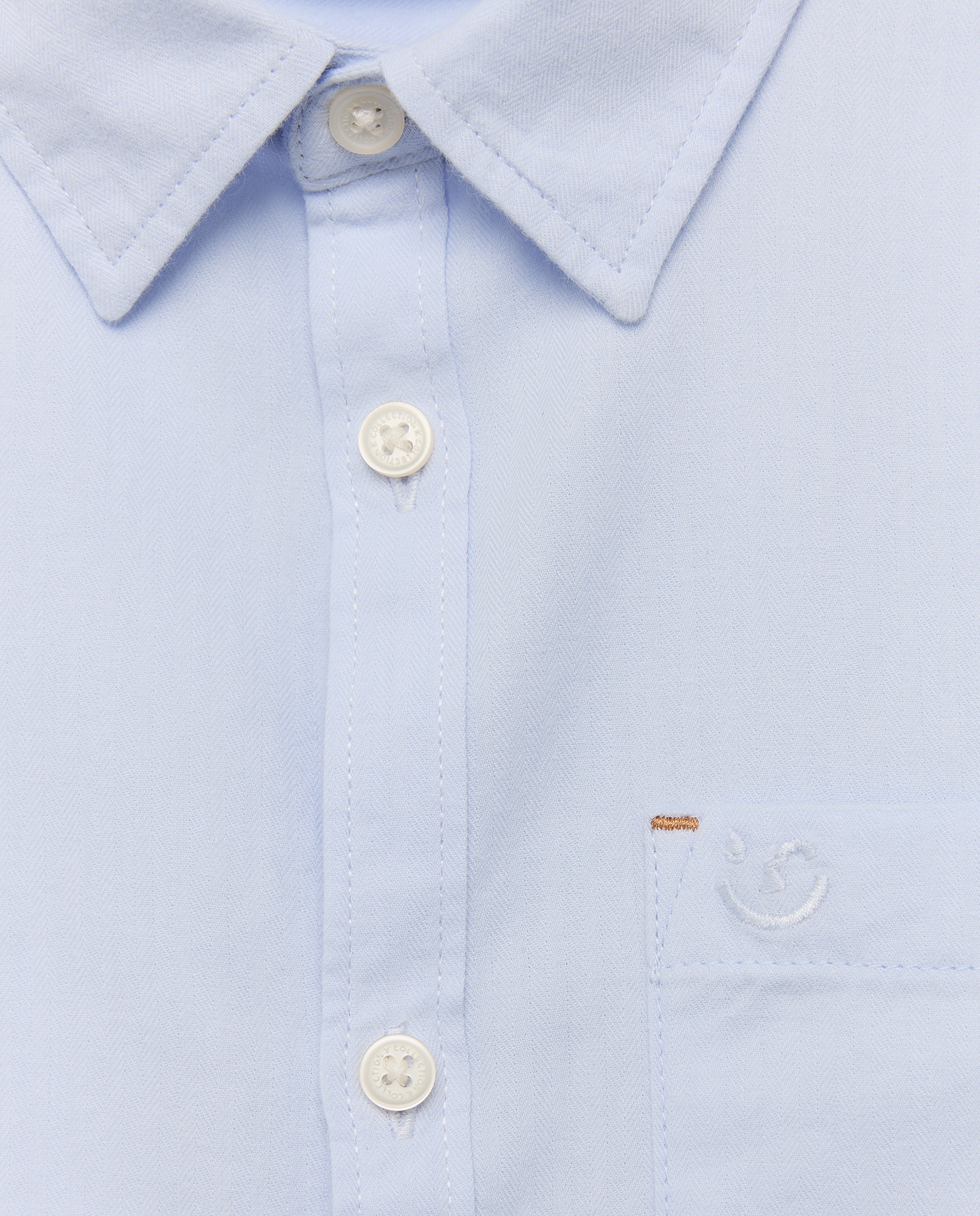 Camisa de niño manga larga herringbone y cuello camisero - Kids El Corte Inglés - 410 Azul claro 410 Azul claro-5
