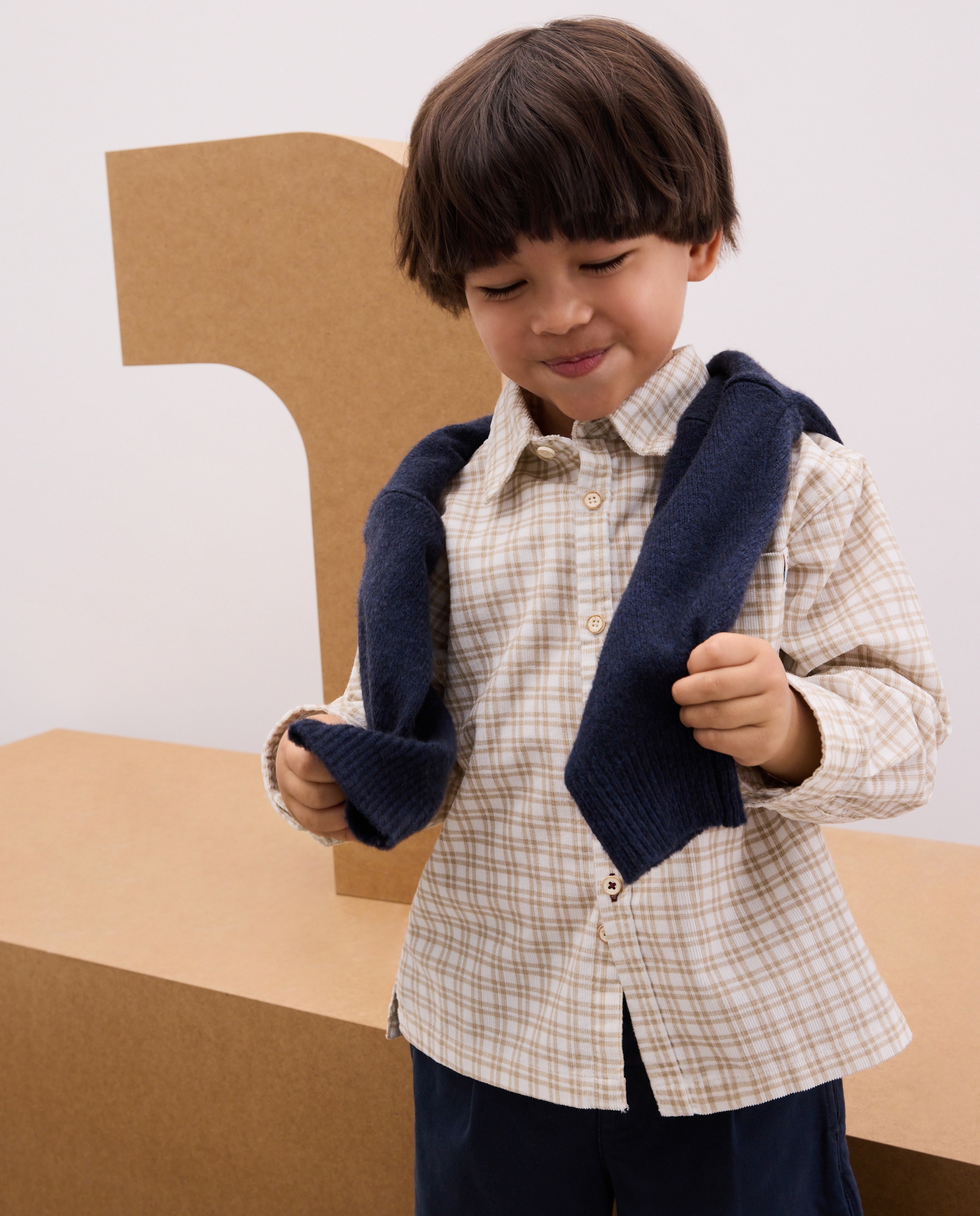 Camisa manga larga de microfibra de niño - Kids El Corte Inglés - Blanco Blanco-1