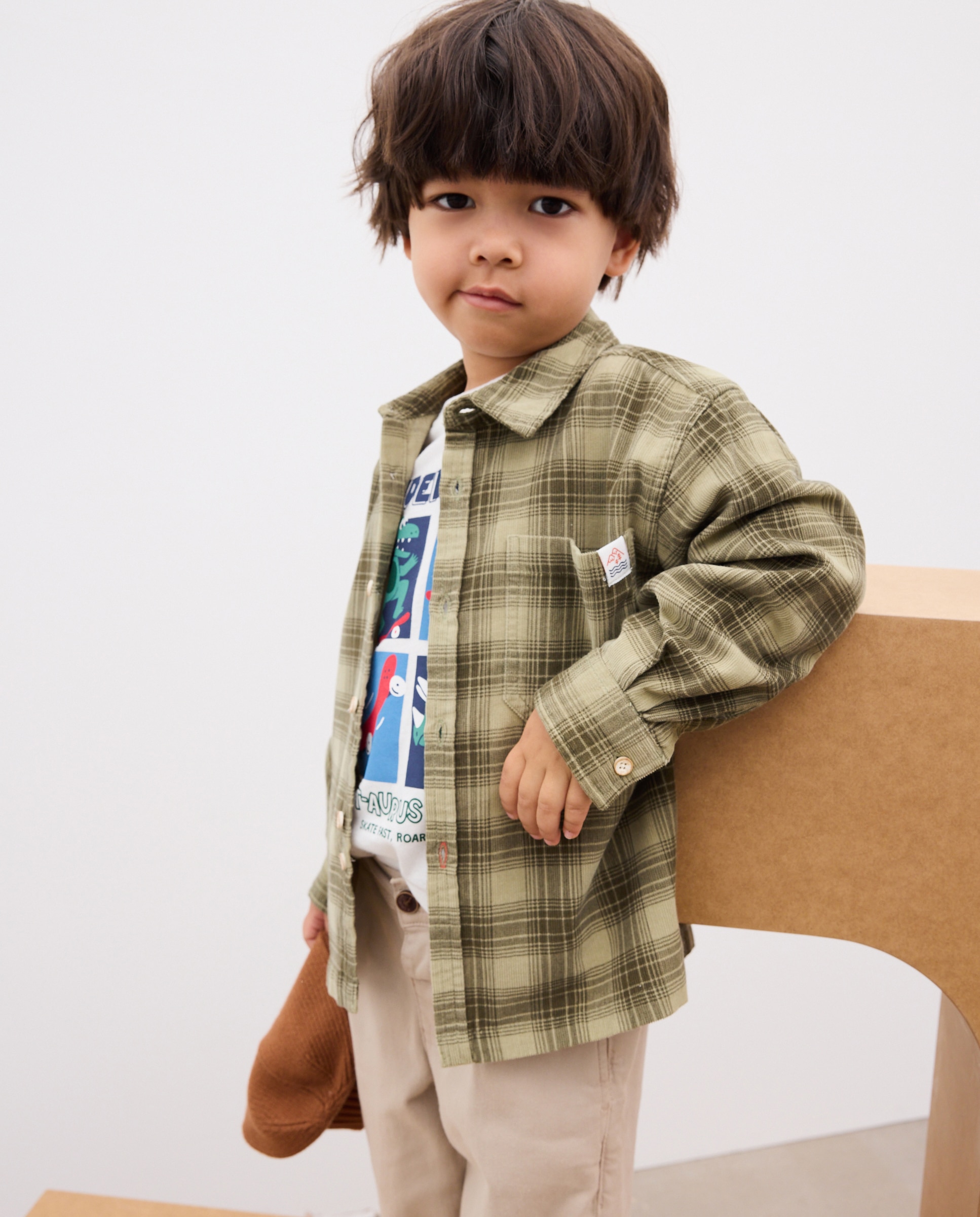 Camisa manga larga de microfibra de niño - Kids El Corte Inglés - Verde Verde-2