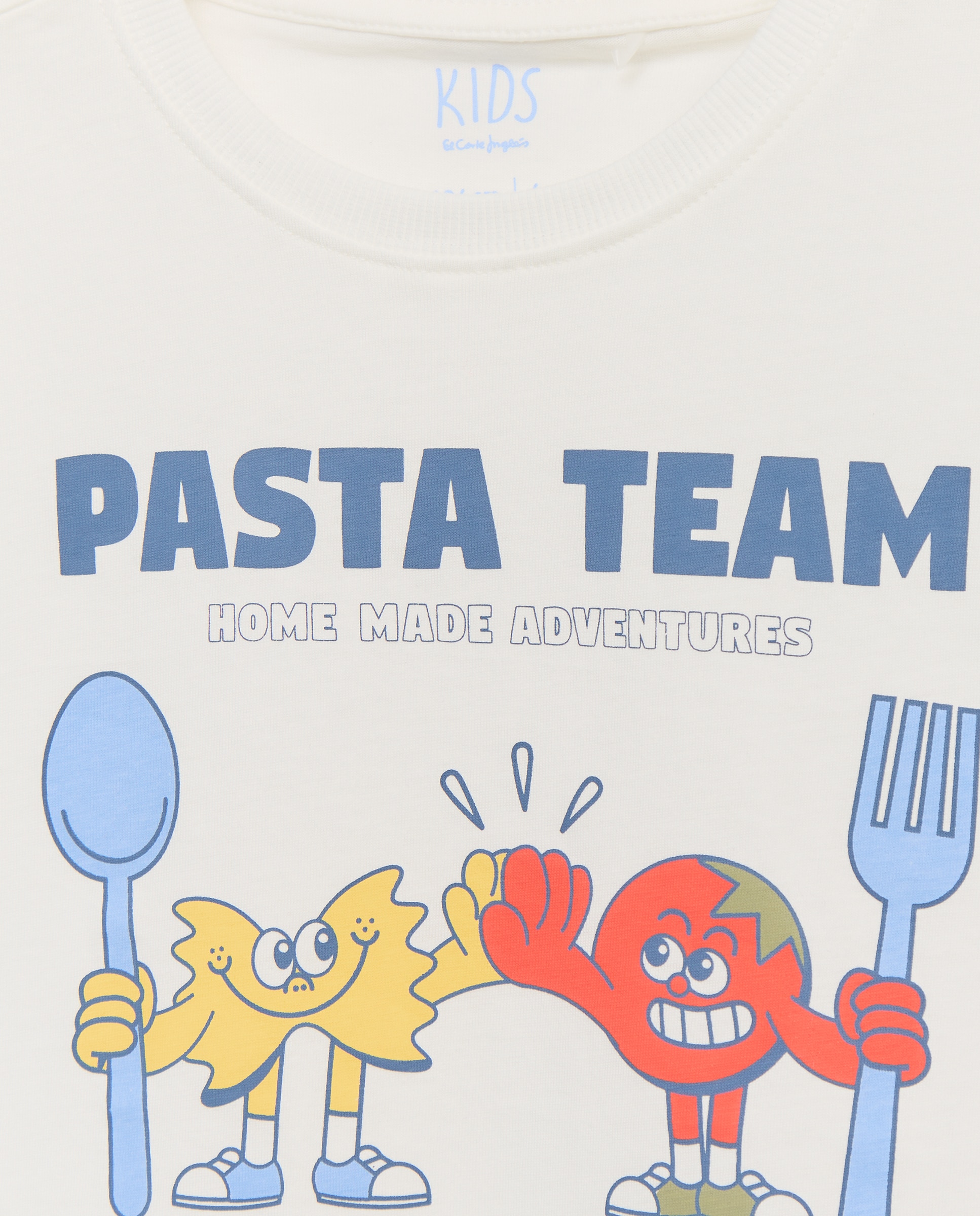 T-shirt de Manga Curta Básica com Fantasia Branco-5