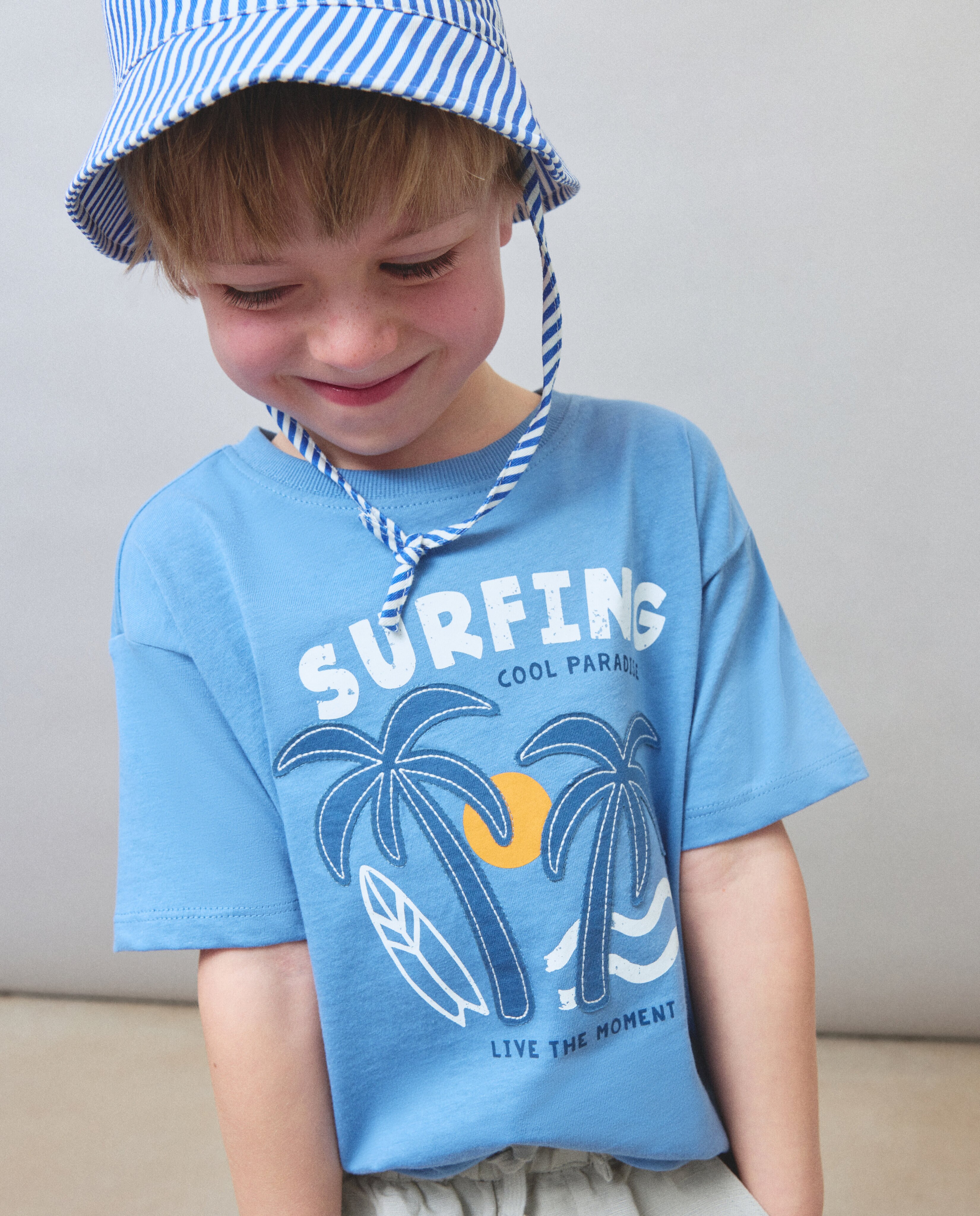 Camiseta manga corta fantasía gráfico parches de niño - Kids El Corte Inglés - Azul Azul-1