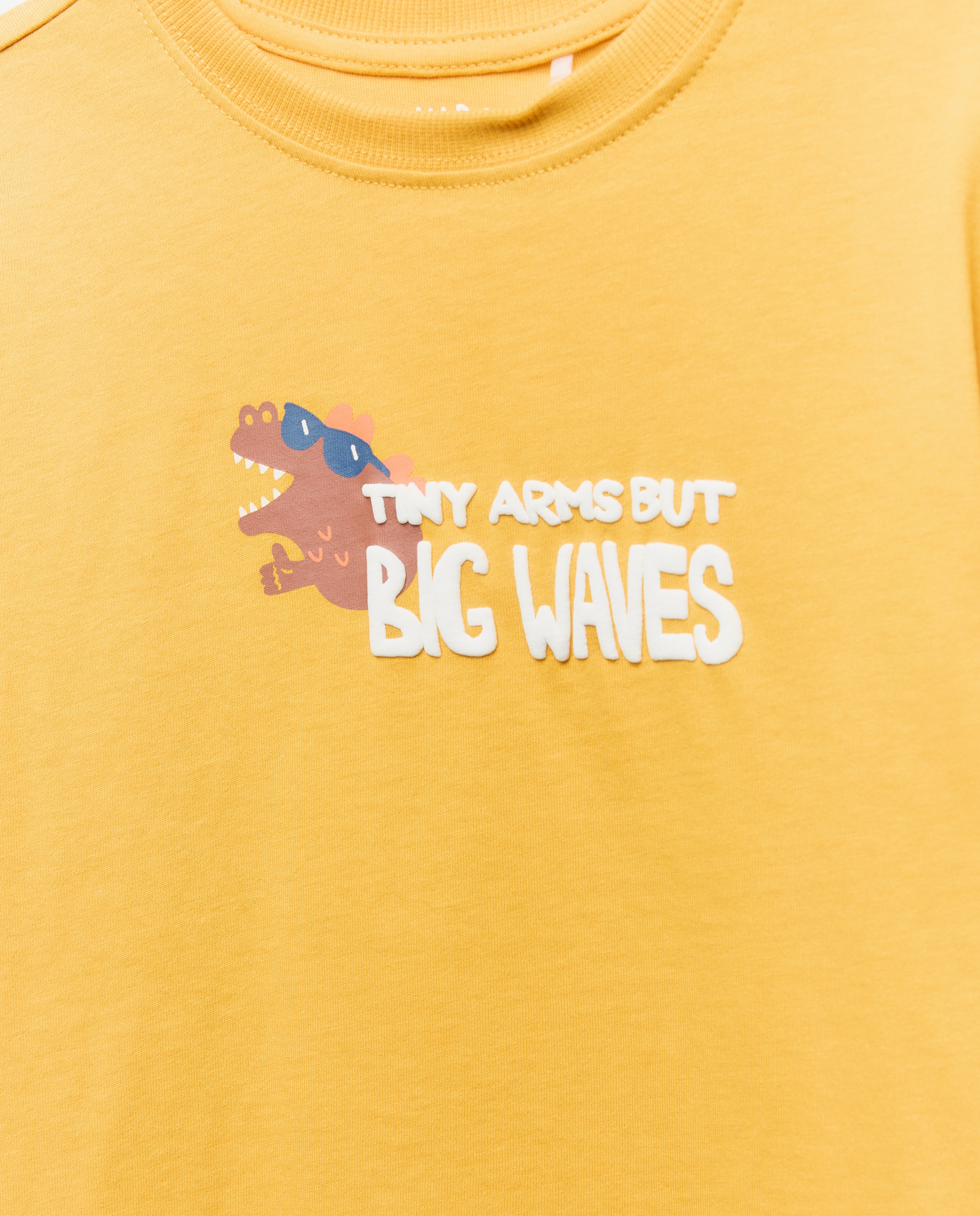 T-shirt de Manga Curta com Fantasia Gráfica e Detalhes Puffing Kids El Corte Inglés Amarelo-5