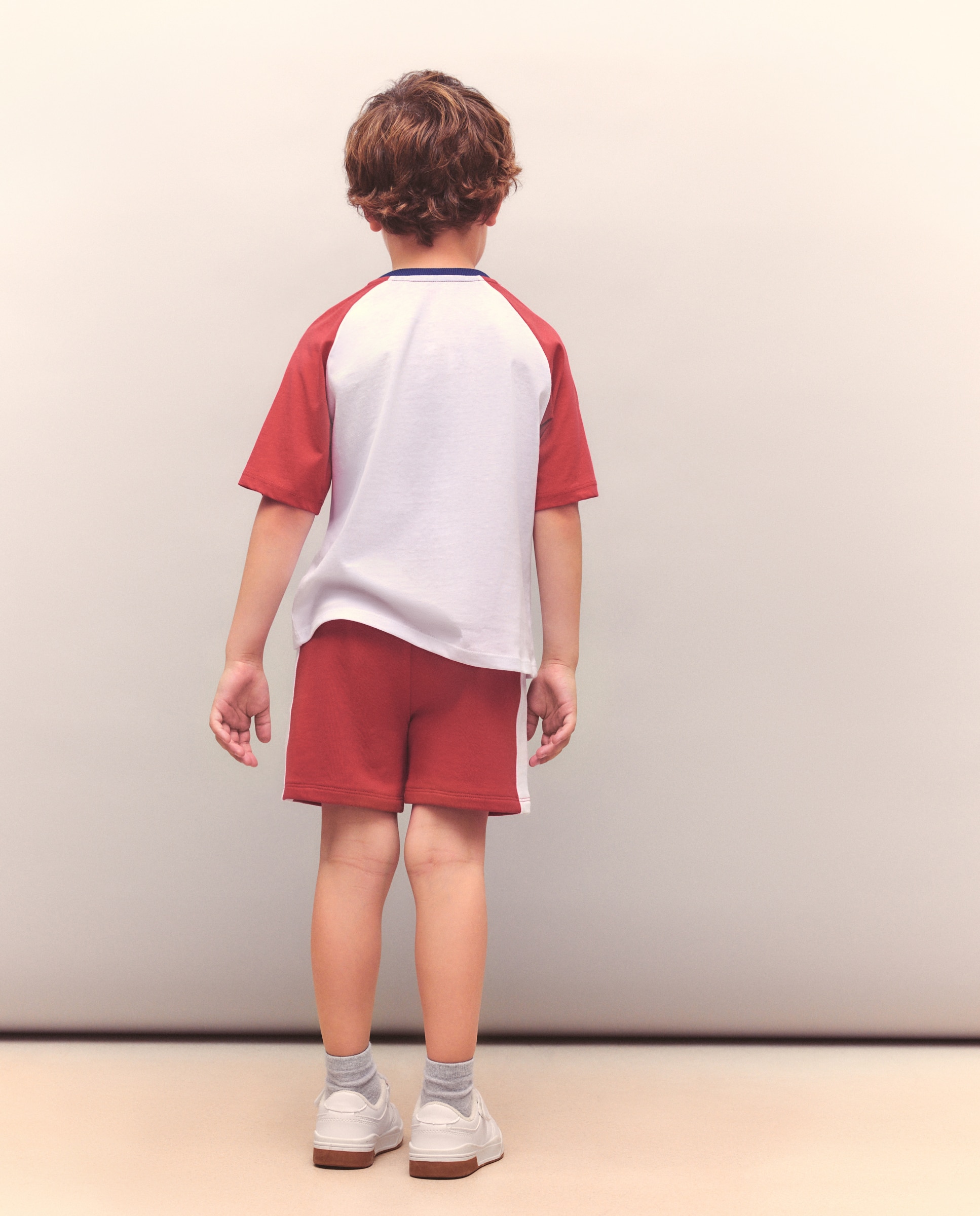 T-shirt de Manga Raglã Curta Desportiva Kids El Corte Inglés Vermelho-3