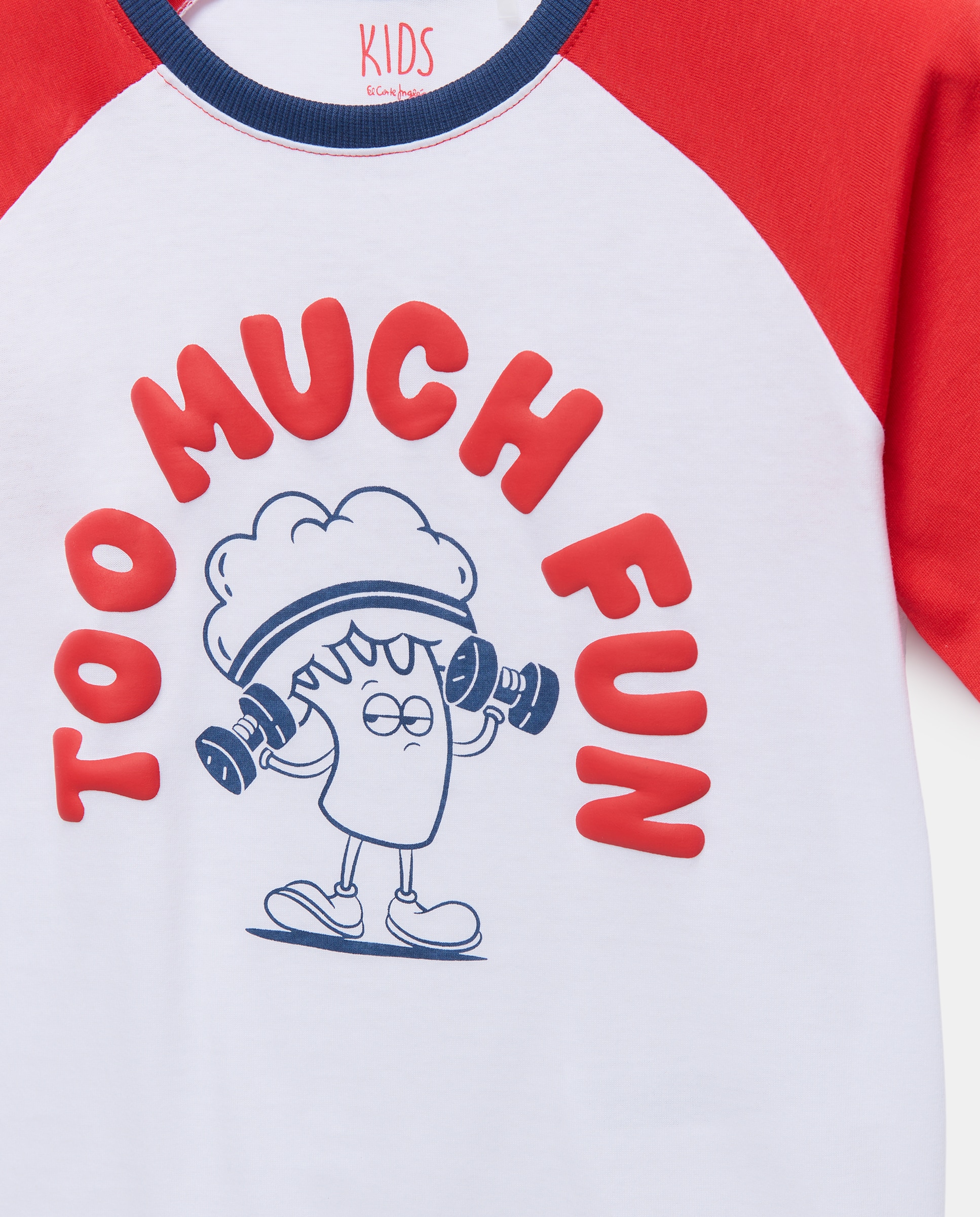 T-shirt de Manga Raglã Curta Desportiva Kids El Corte Inglés Vermelho-5