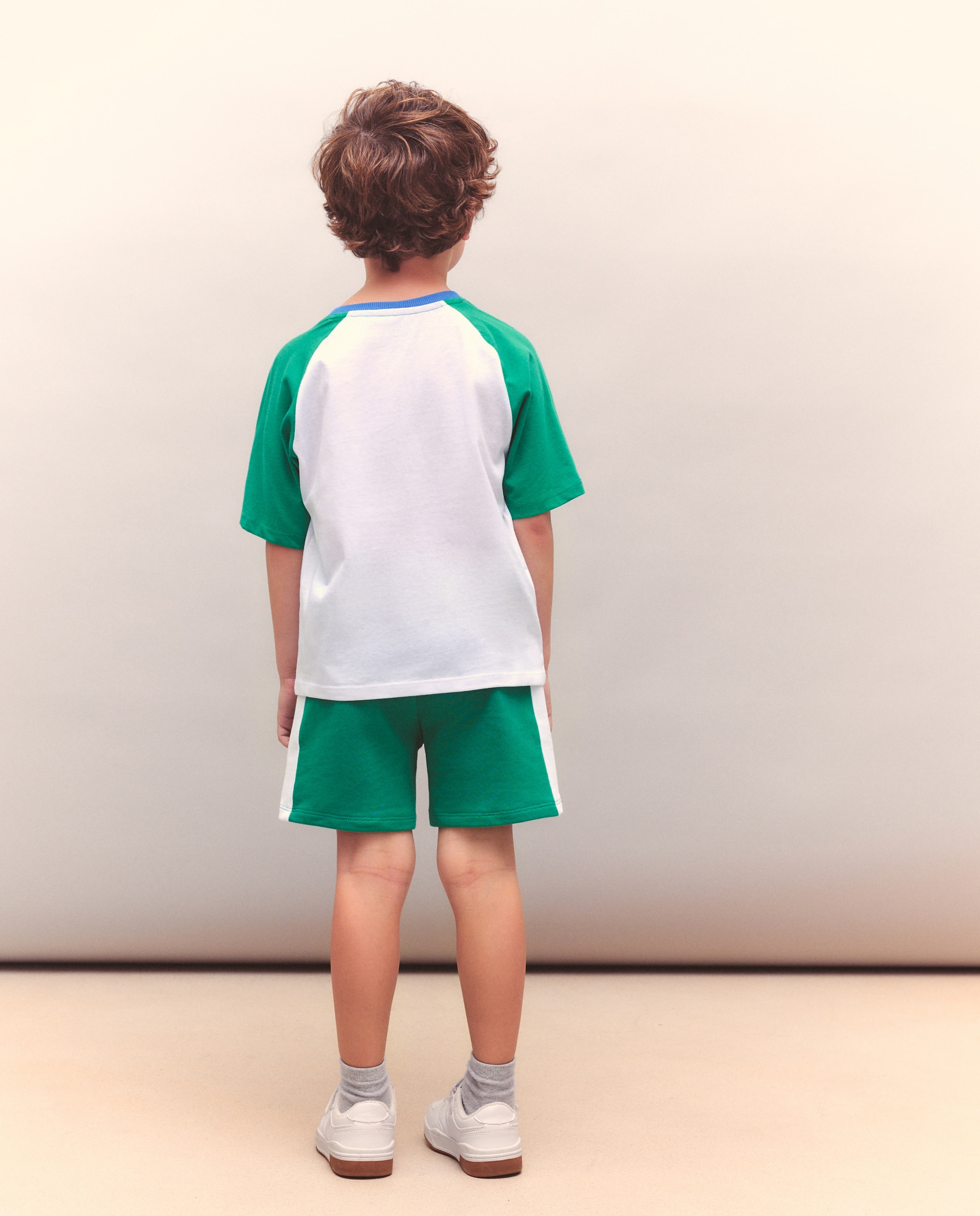 T-shirt de Manga Raglã Curta Desportiva Kids El Corte Inglés Verde-3