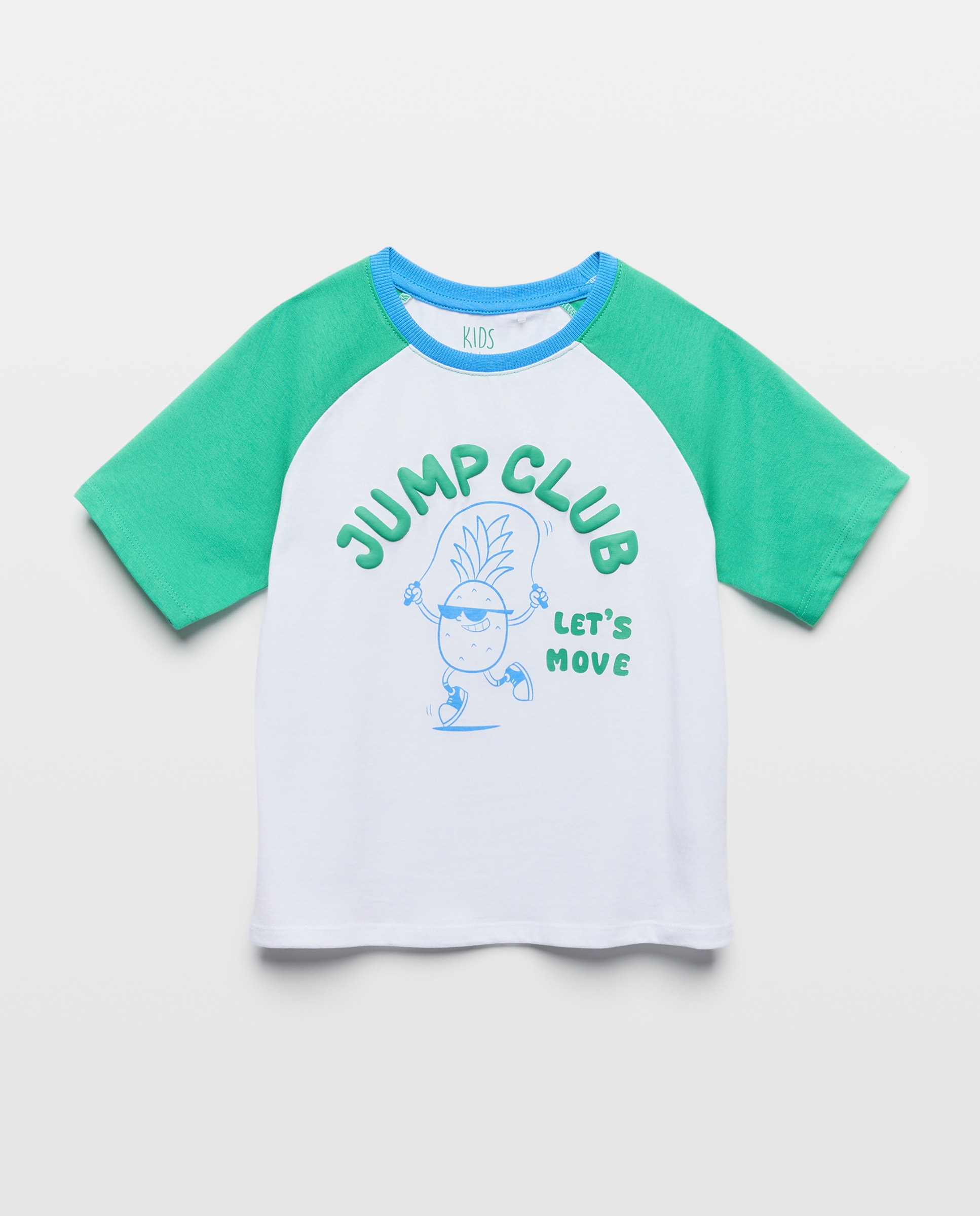 T-shirt de Manga Raglã Curta Desportiva Kids El Corte Inglés Verde-4