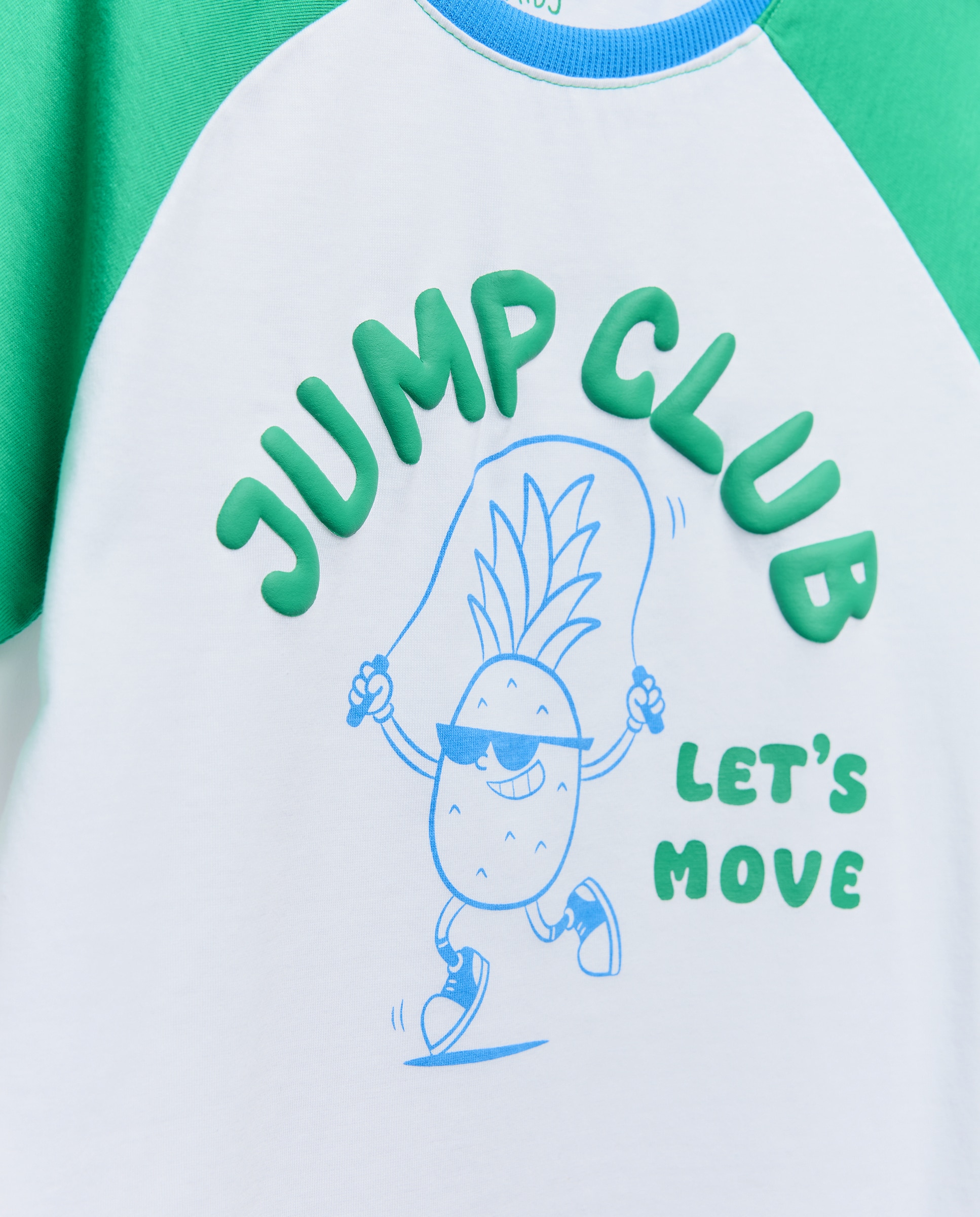 T-shirt de Manga Raglã Curta Desportiva Kids El Corte Inglés Verde-5