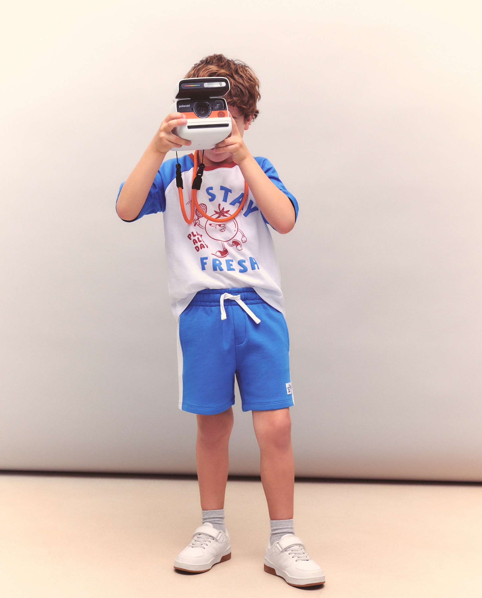 T-shirt de Manga Raglã Curta Desportiva Kids El Corte Inglés Azul-2