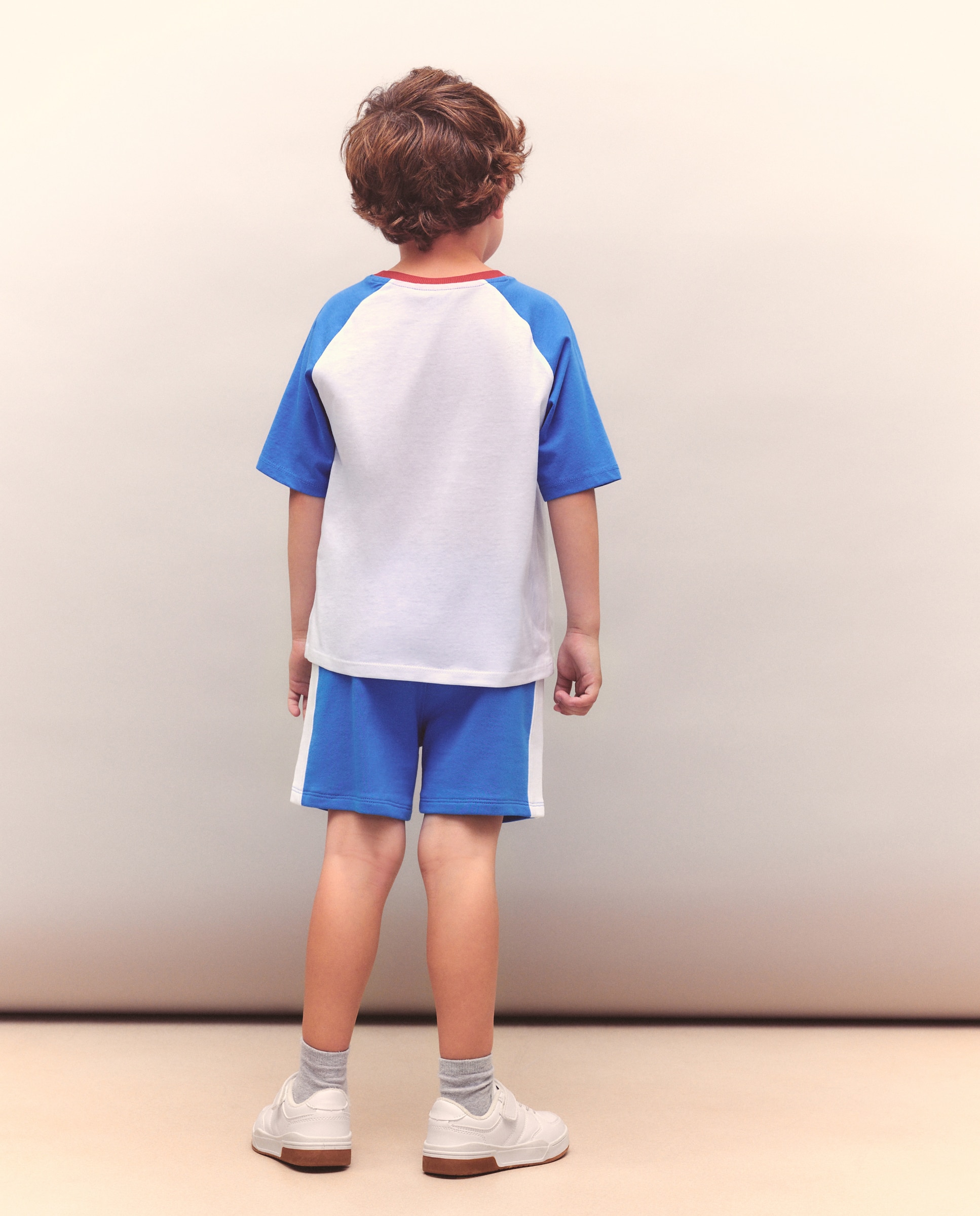 T-shirt de Manga Raglã Curta Desportiva Kids El Corte Inglés Azul-3